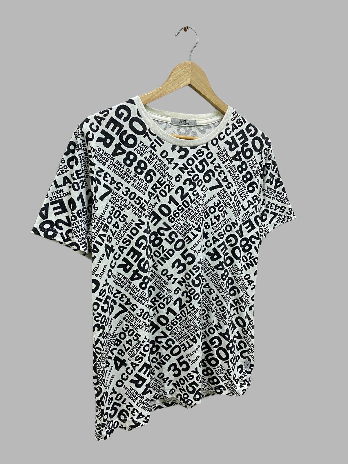 Japanese Brand VTG AZUL PRIMERA FULLPRINT ART NUMBER TSHIRT Size US M / EU 48-50 / 2 - 3 Thumbnail