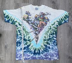 Vintage 90s Grateful Dead Band T-Shirt XL Liquid Blue Tie Dye Ski