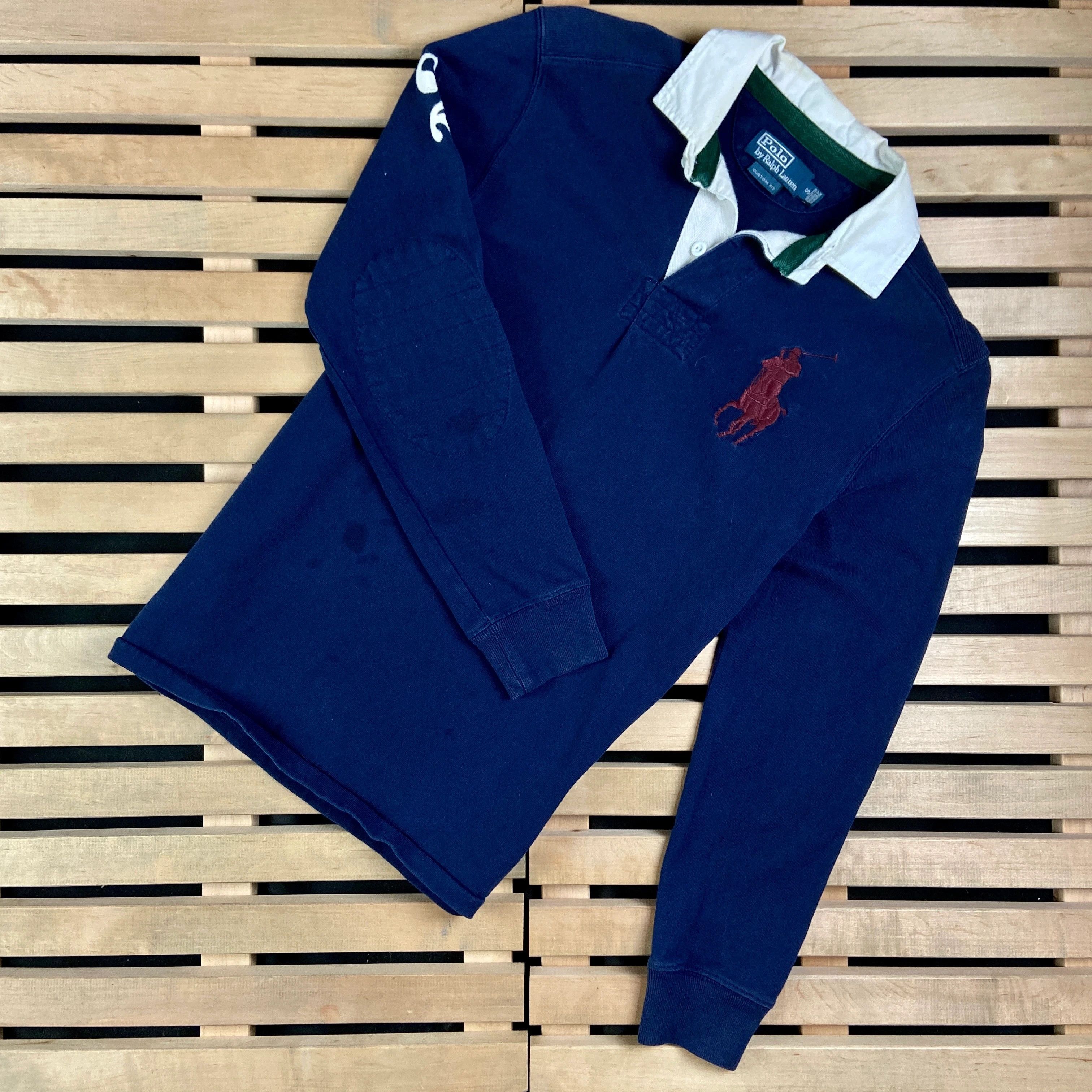 Polo Ralph Lauren × Ralph Lauren × Vintage Mens Rugby Sweatshirt Polo Ralph Lauren Vintage Size S Size US S / EU 44-46 / 1 - 1 Thumbnail