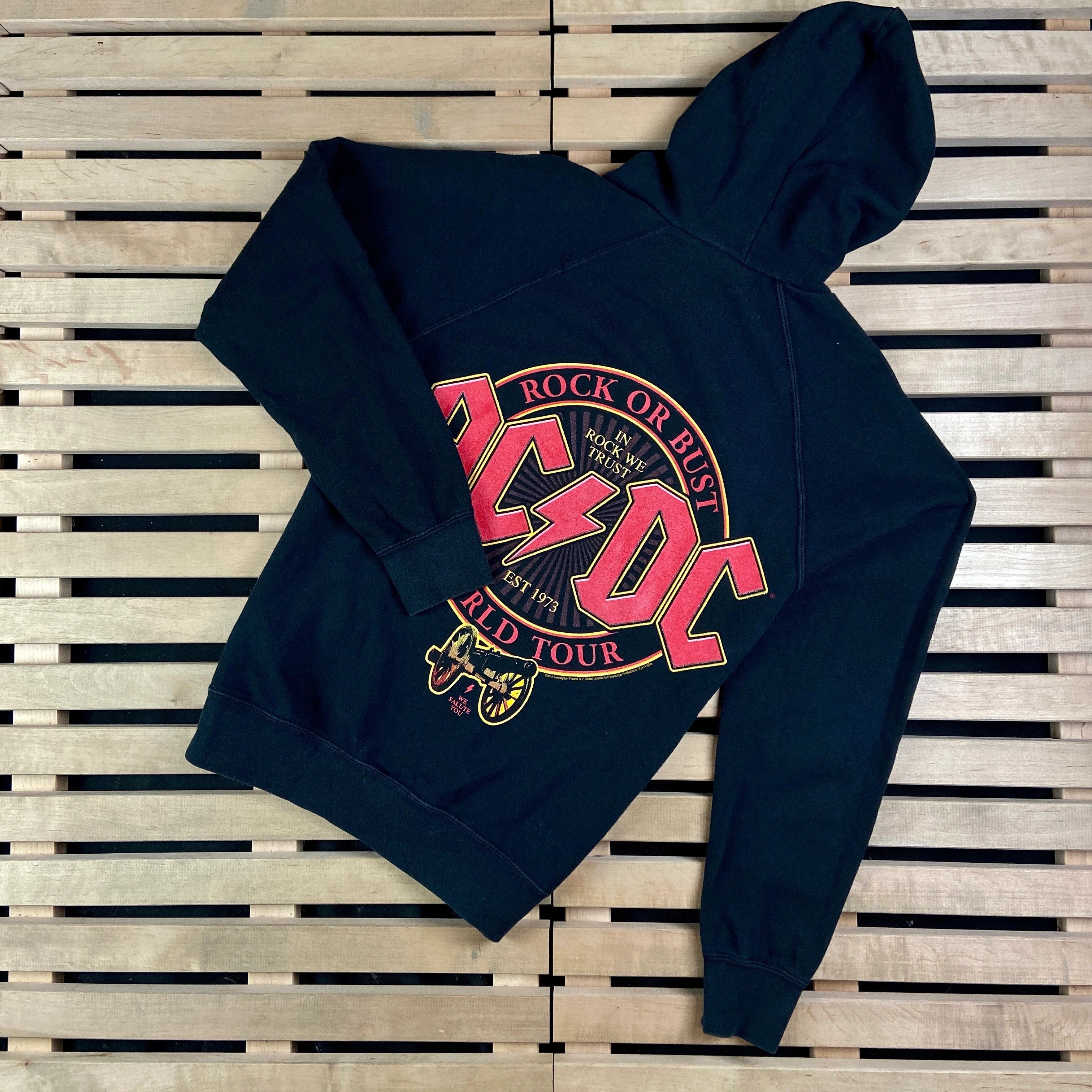 Band Tees × Vintage Mens Vintage Hoodies ACDC AC/DC Rock or Bust Size S Size US S / EU 44-46 / 1 - 6 Thumbnail