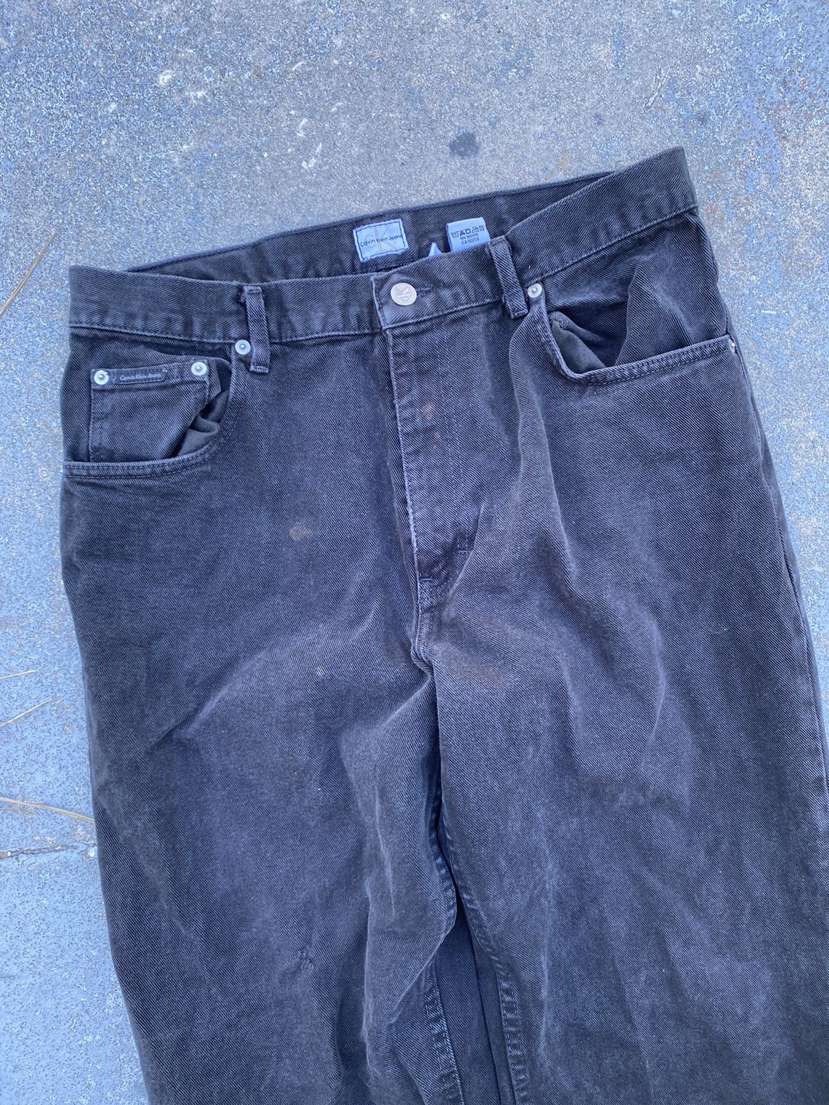 Calvin Klein 90s Calvin Klein Baggy Black Denim Jeans 34x31 Size US 34 / EU 50 - 2 Thumbnail