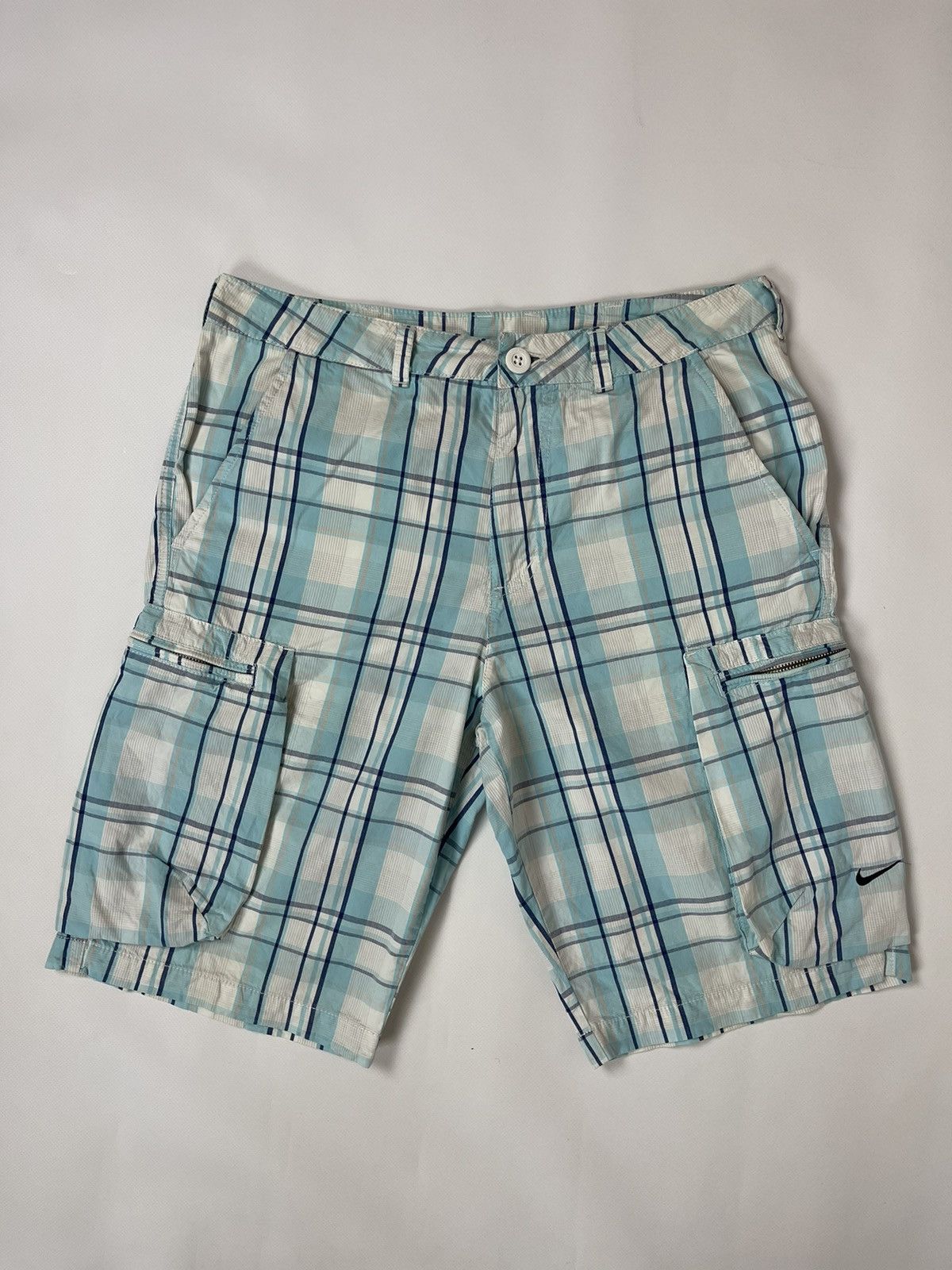 Vintage Nike Vintage y2k the athletic dept. checkered cargo shorts Size US 30 / EU 46 - 1 Thumbnail