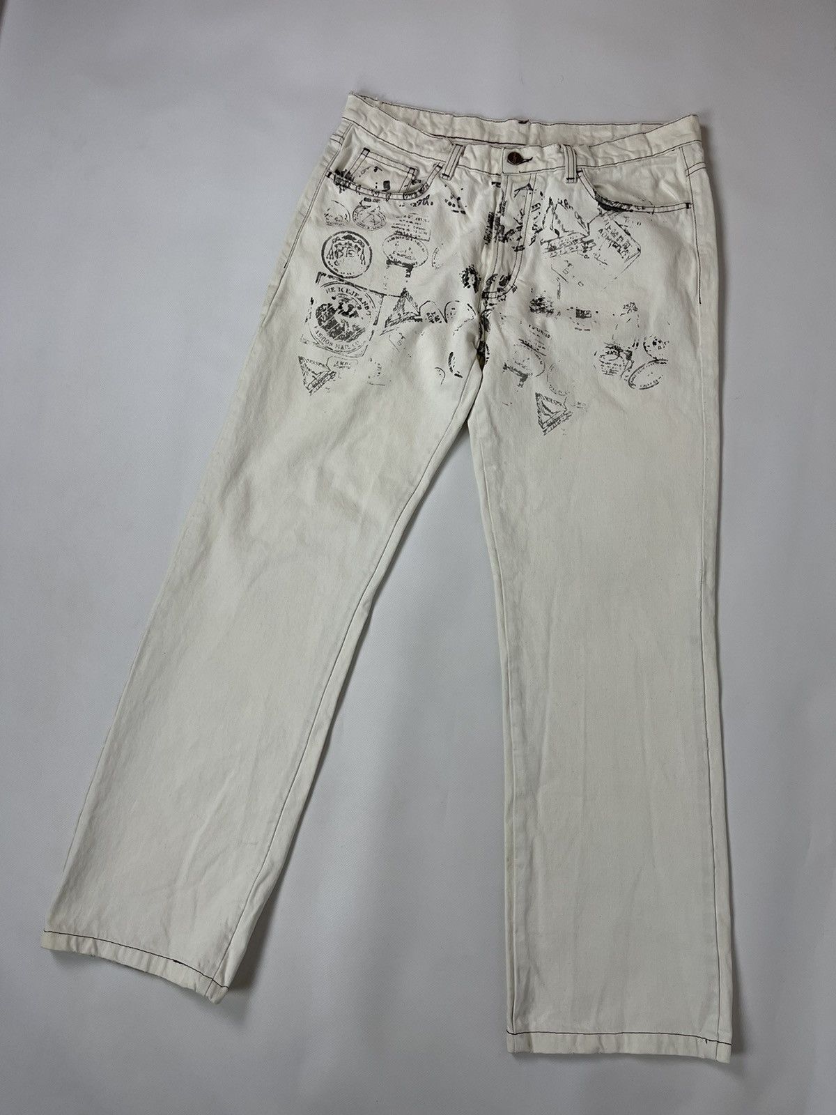 Iceberg Iceberg IceJeans white creamy made in Italy denim jeans Size US 34 / EU 50 - 4 Thumbnail