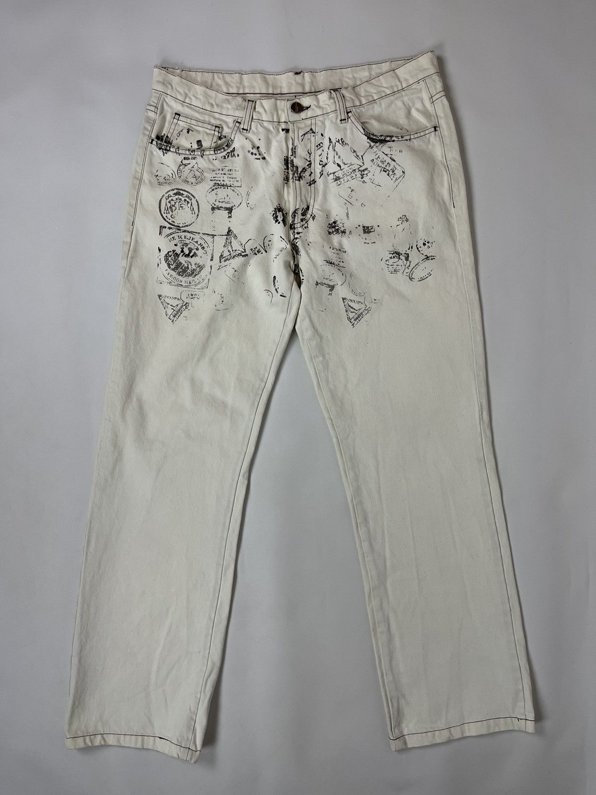 Iceberg Iceberg IceJeans white creamy made in Italy denim jeans Size US 34 / EU 50 - 2 Thumbnail