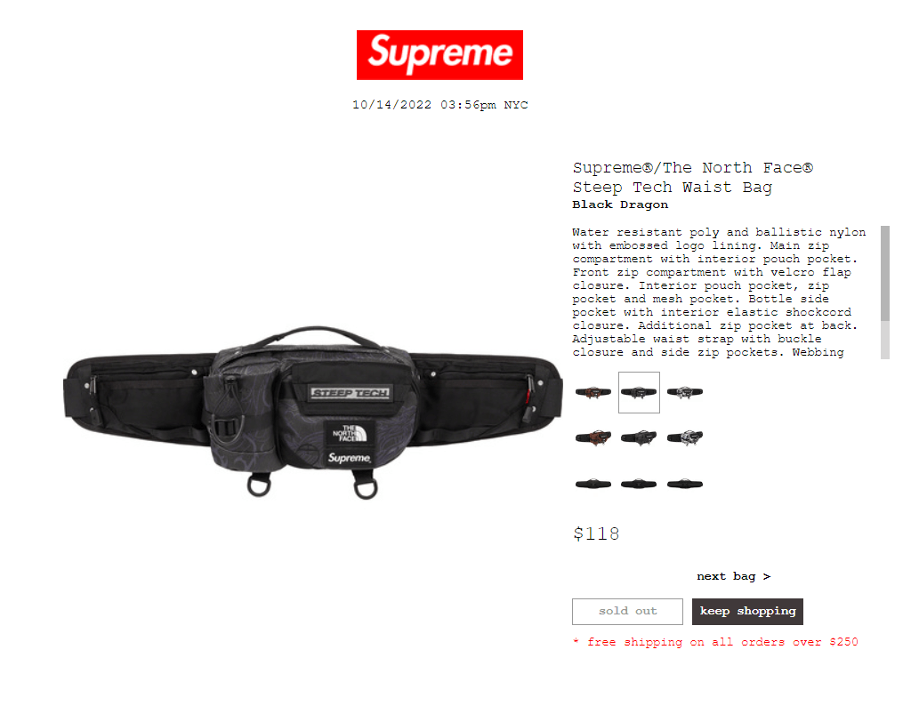Supreme × The North Face Supreme x The North Face Steep Tech Waist 