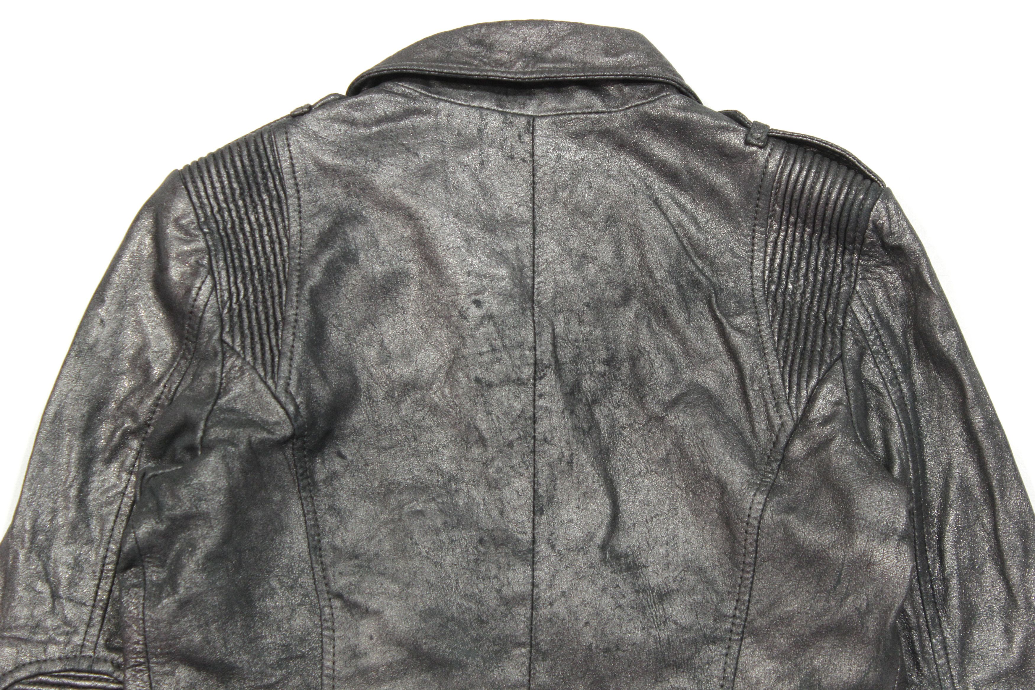 Faith Connexion Biker Distressed Lambskin Leather Jacket Size XS / US 0-2 / IT 36-38 - 5 Thumbnail