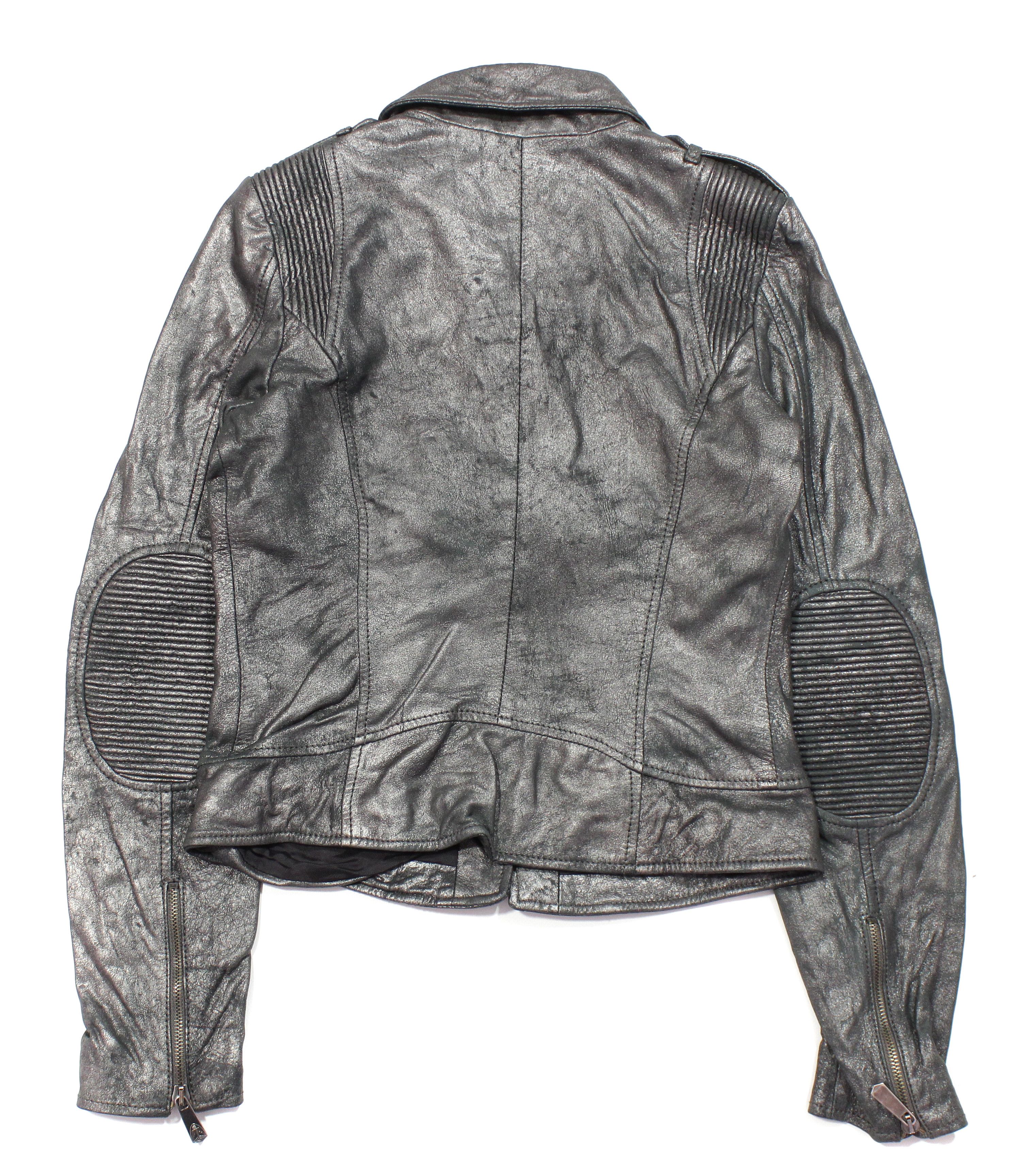 Faith Connexion Biker Distressed Lambskin Leather Jacket Size XS / US 0-2 / IT 36-38 - 2 Thumbnail