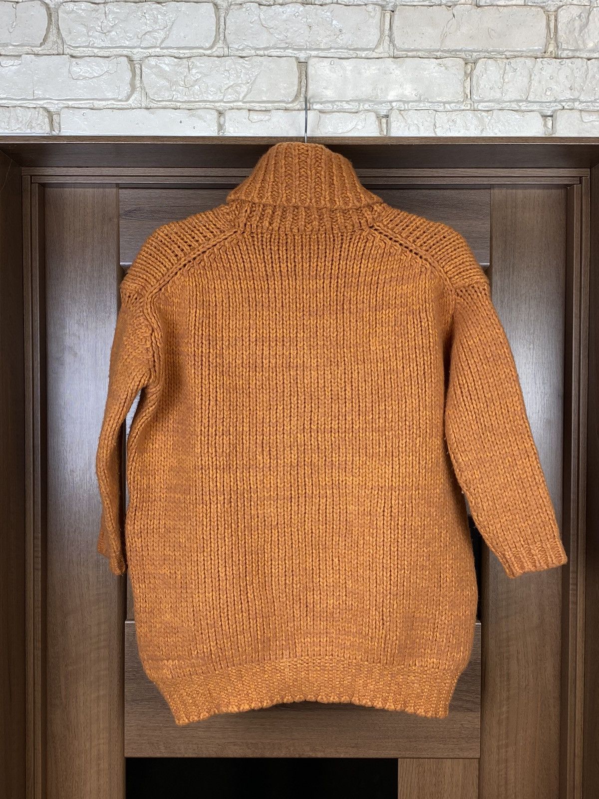 Dries van noten turtleneck heavy wool sweater orange colour