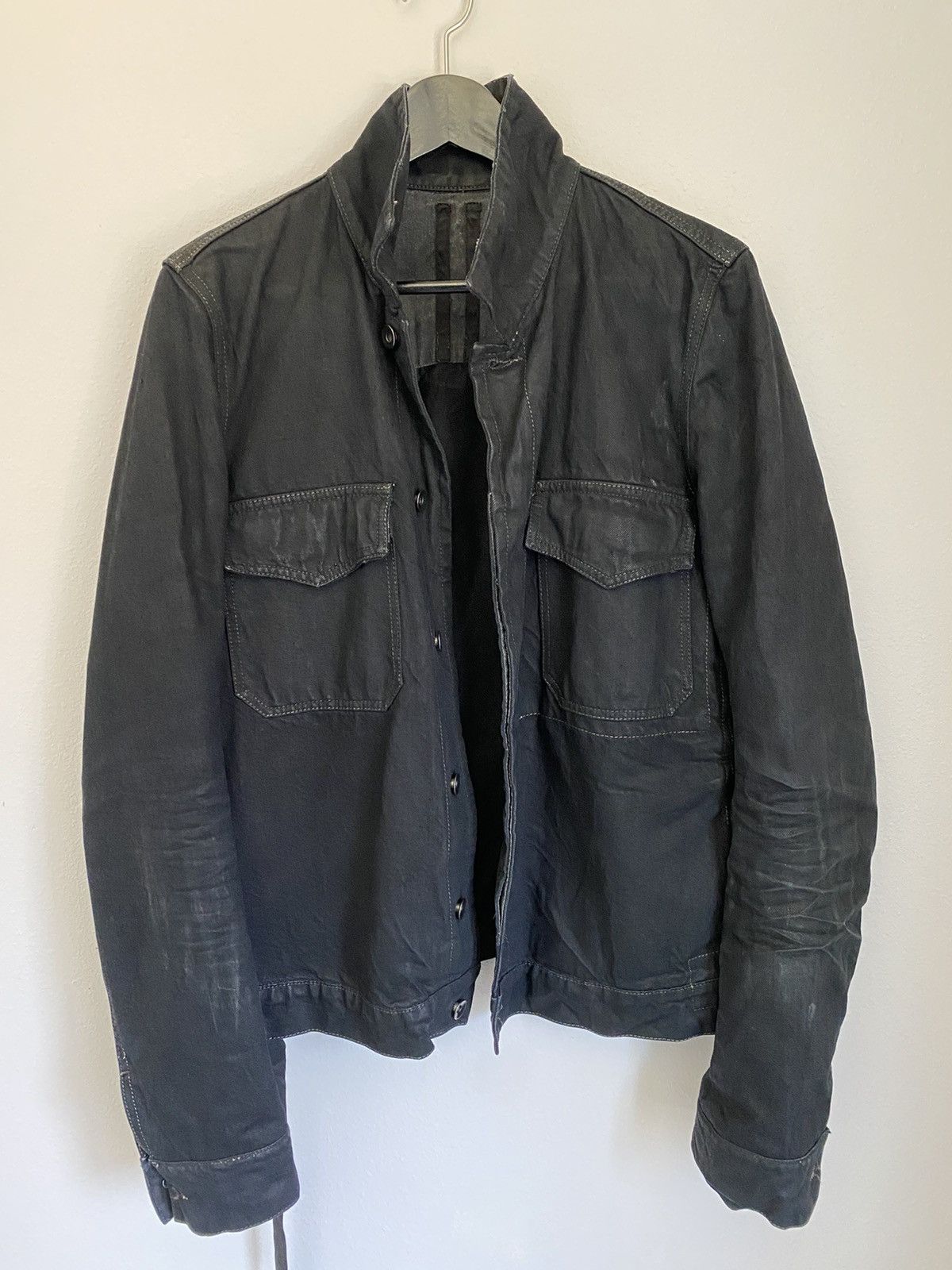 Rick Owens Drkshdw Waxed Raw Denim Jacket Size US M / EU 48-50 / 2 - 1 Thumbnail
