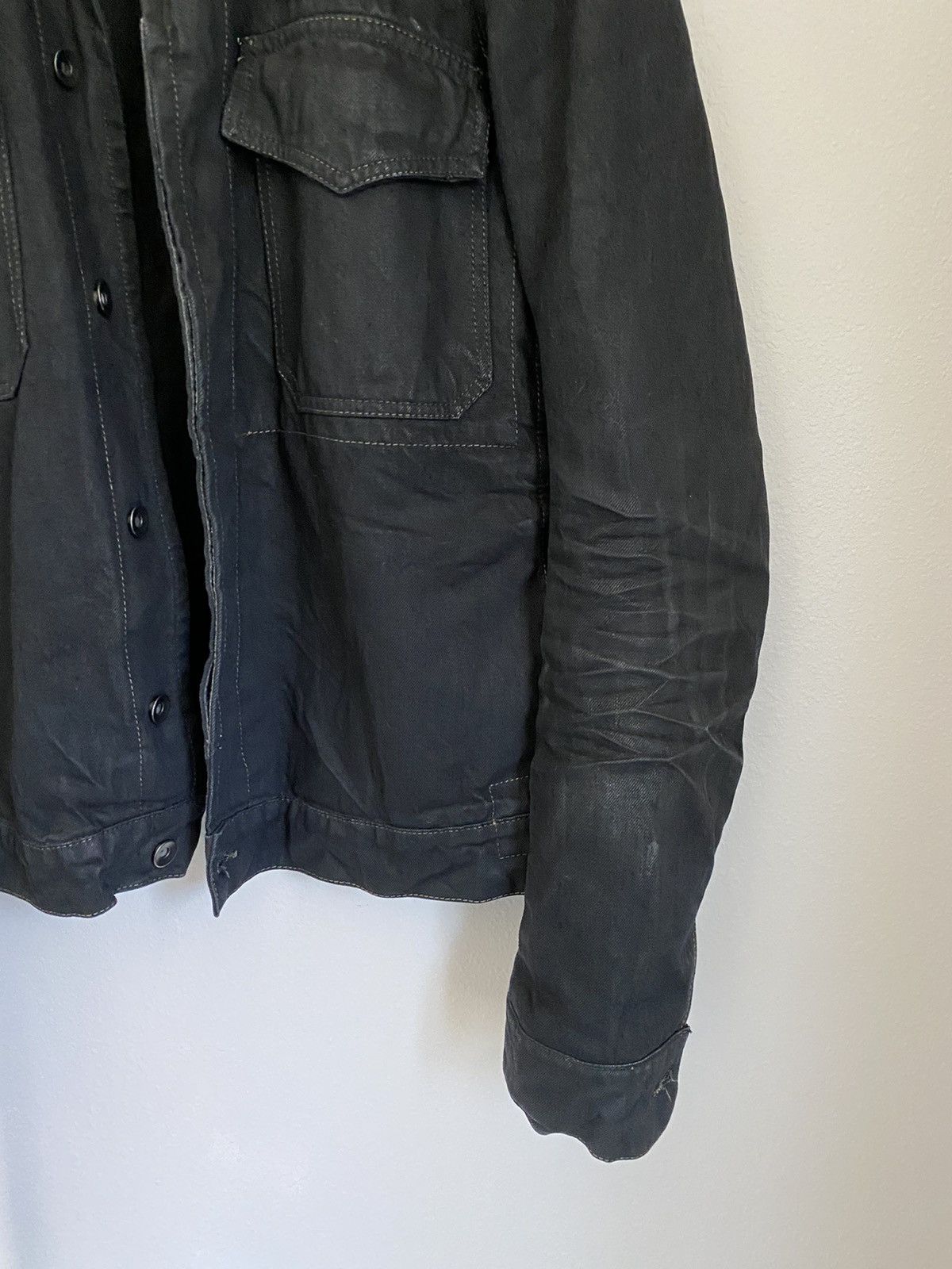 Rick Owens Drkshdw Waxed Raw Denim Jacket Size US M / EU 48-50 / 2 - 5 Thumbnail