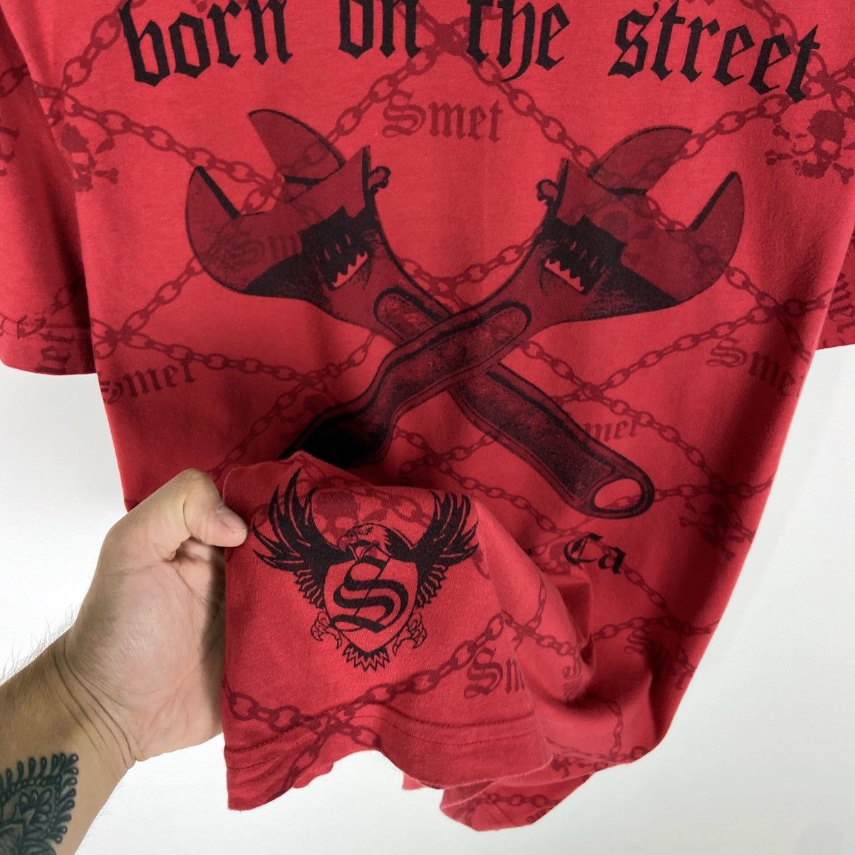 Christian Audigier Vintage 90s Christian Audiger Smet Born on the street tee Size US M / EU 48-50 / 2 - 6 Thumbnail
