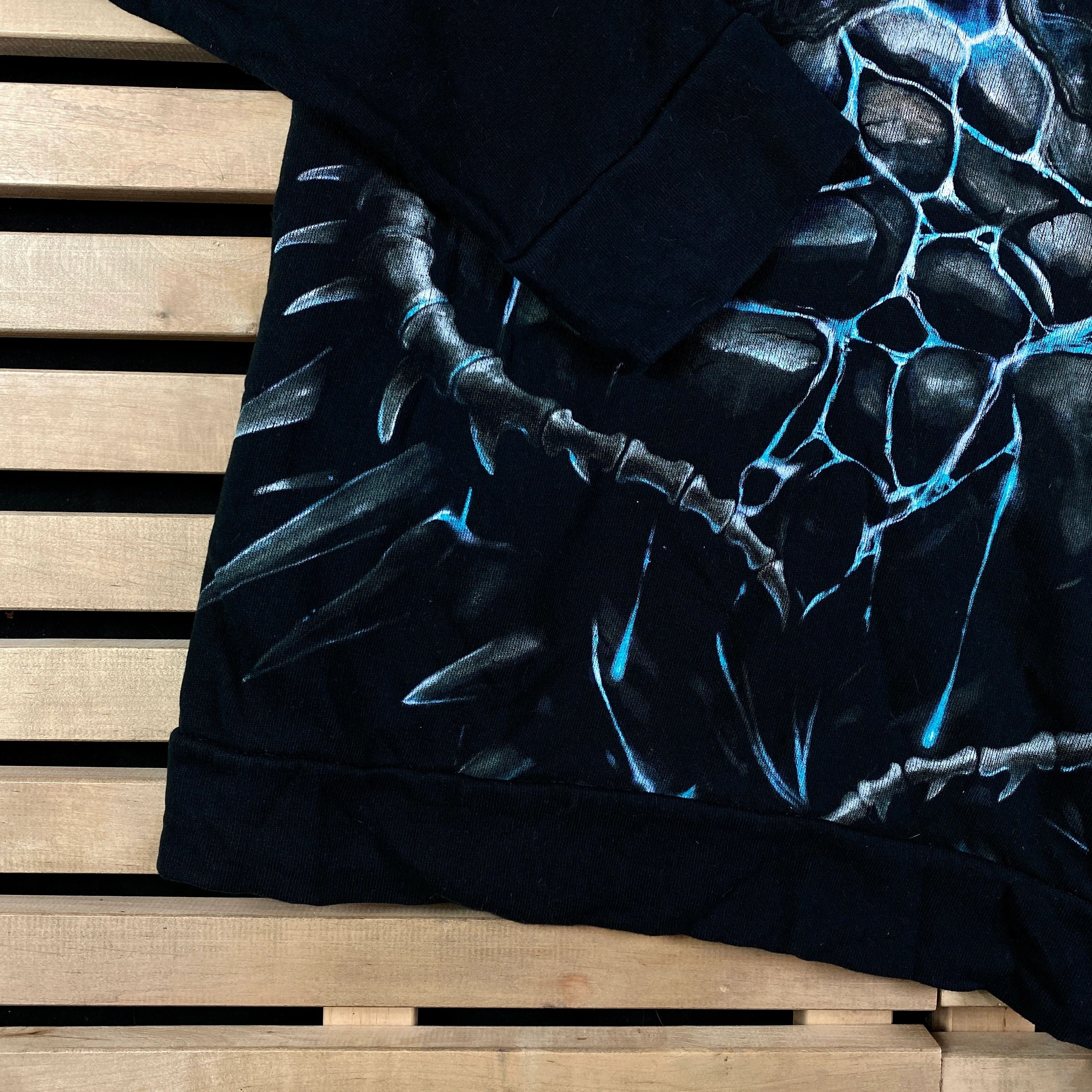 Band Tees × Vintage Mens Hoodies Vintage Spiral Full Print Skull Size L Size US L / EU 52-54 / 3 - 3 Thumbnail