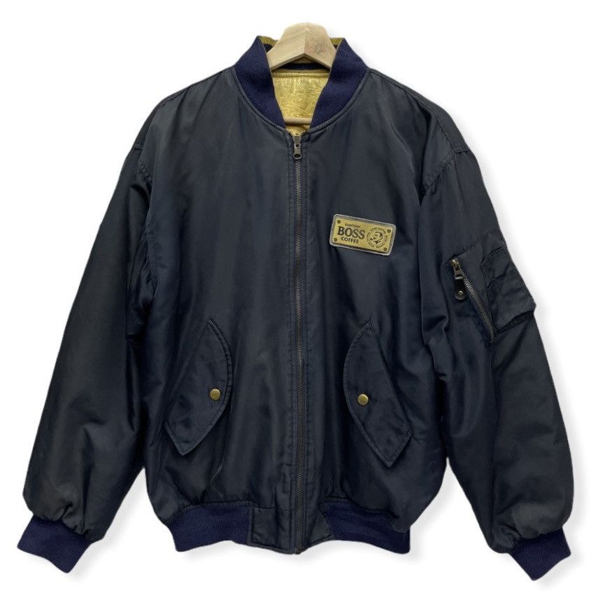 Vintage 💥VERY RARE🔥 BOSS COFFEE Reversible Jumper Bomber Jacket Size US M / EU 48-50 / 2 - 4 Thumbnail