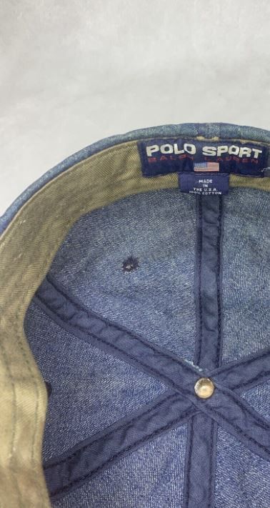 Polo Ralph Lauren Vintage Polo Ralph Lauren Sport Fitted Denim Cap Size 36 - 5 Thumbnail