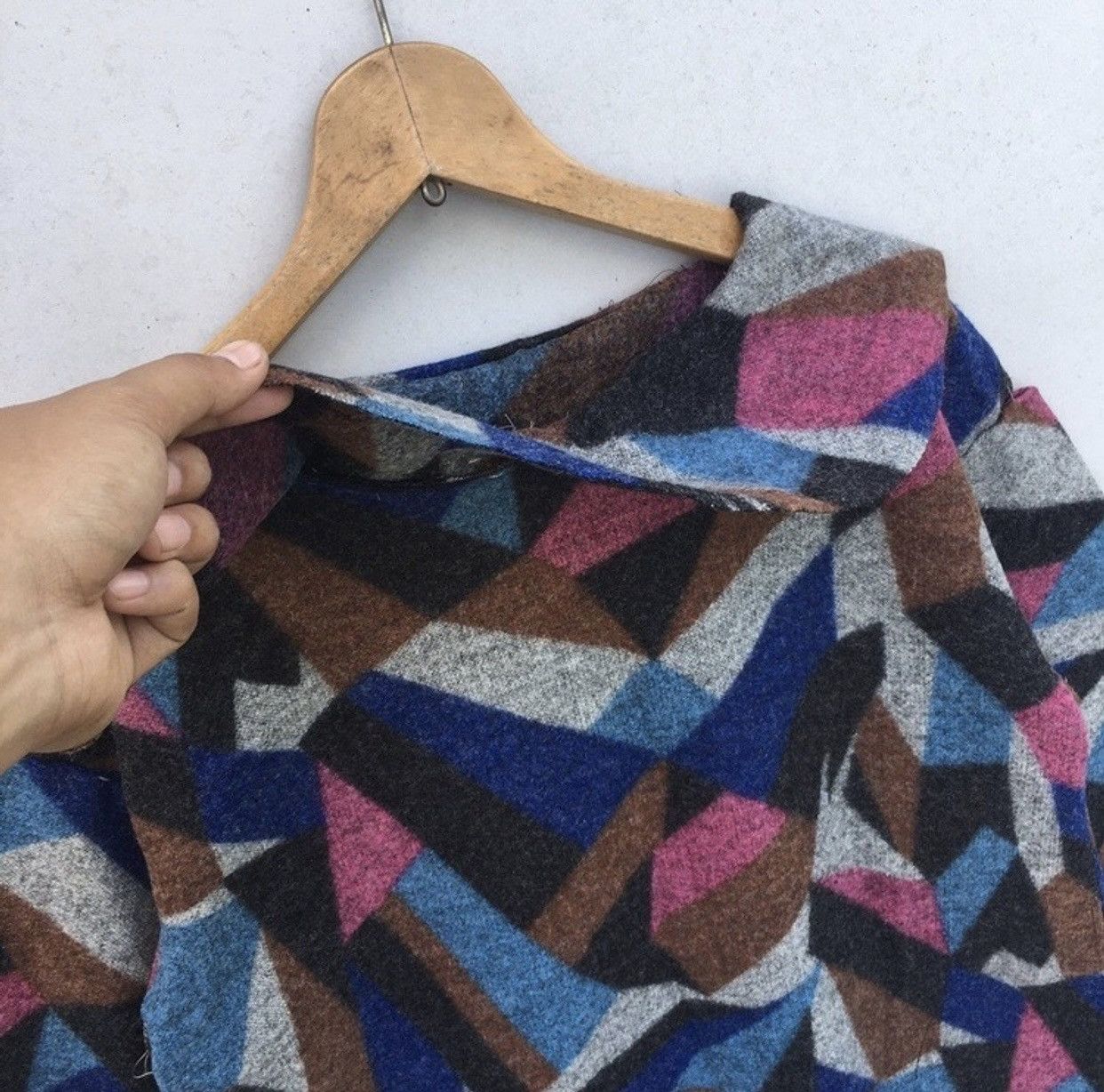 Handmade Vtg Custom Handcrafted Assymetrical Prism Wool Knitwear Size US M / EU 48-50 / 2 - 5 Thumbnail