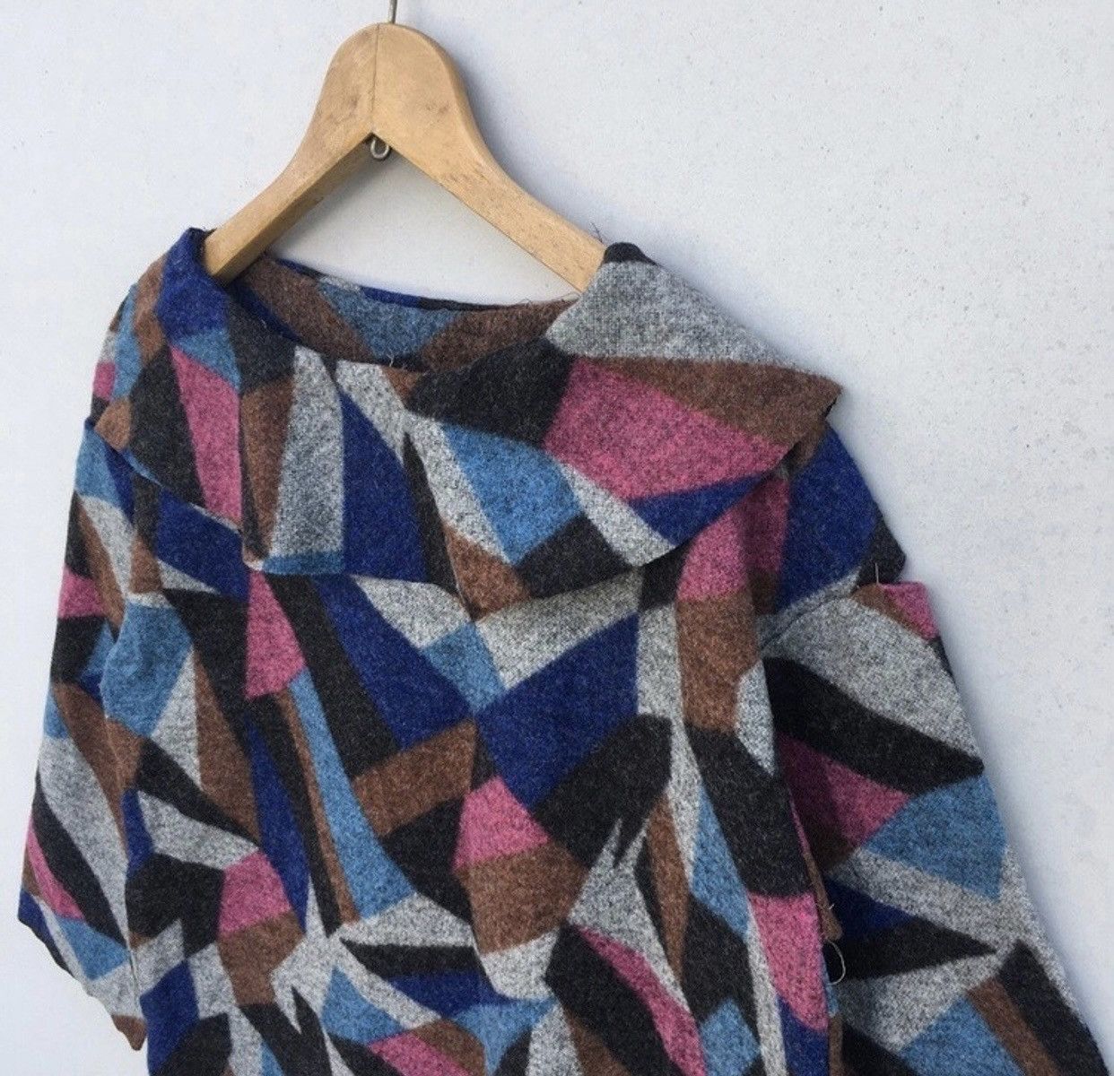 Handmade Vtg Custom Handcrafted Assymetrical Prism Wool Knitwear Size US M / EU 48-50 / 2 - 3 Thumbnail