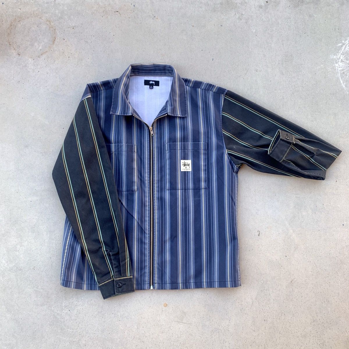 Stussy Quality Workgear ストライプジャケット M Stussy Quality Workgear ストライプジャケット M