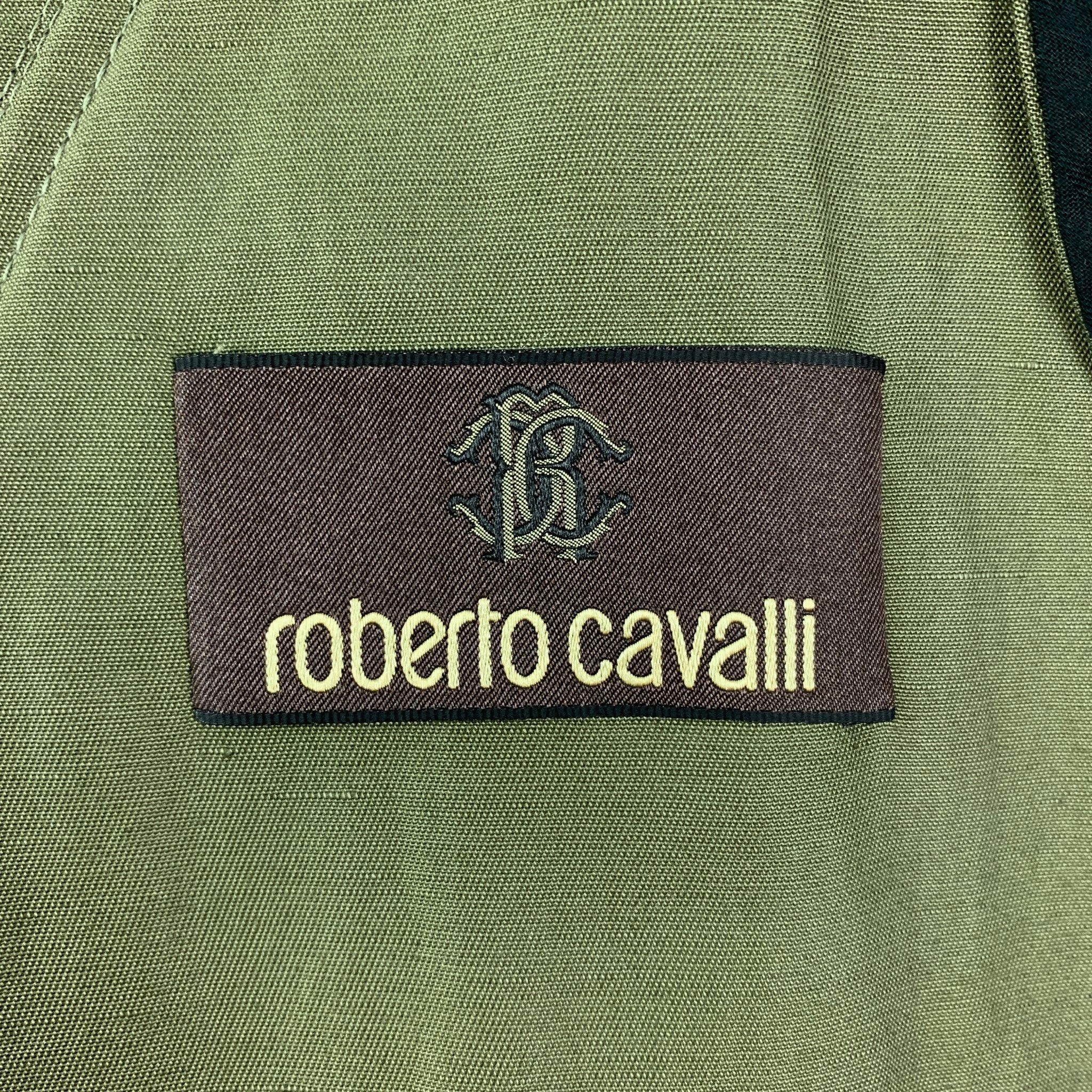 Roberto Cavalli 2016 Green Beaded Cotton Linen Zip Up Jacket Size US S / EU 44-46 / 1 - 7 Preview