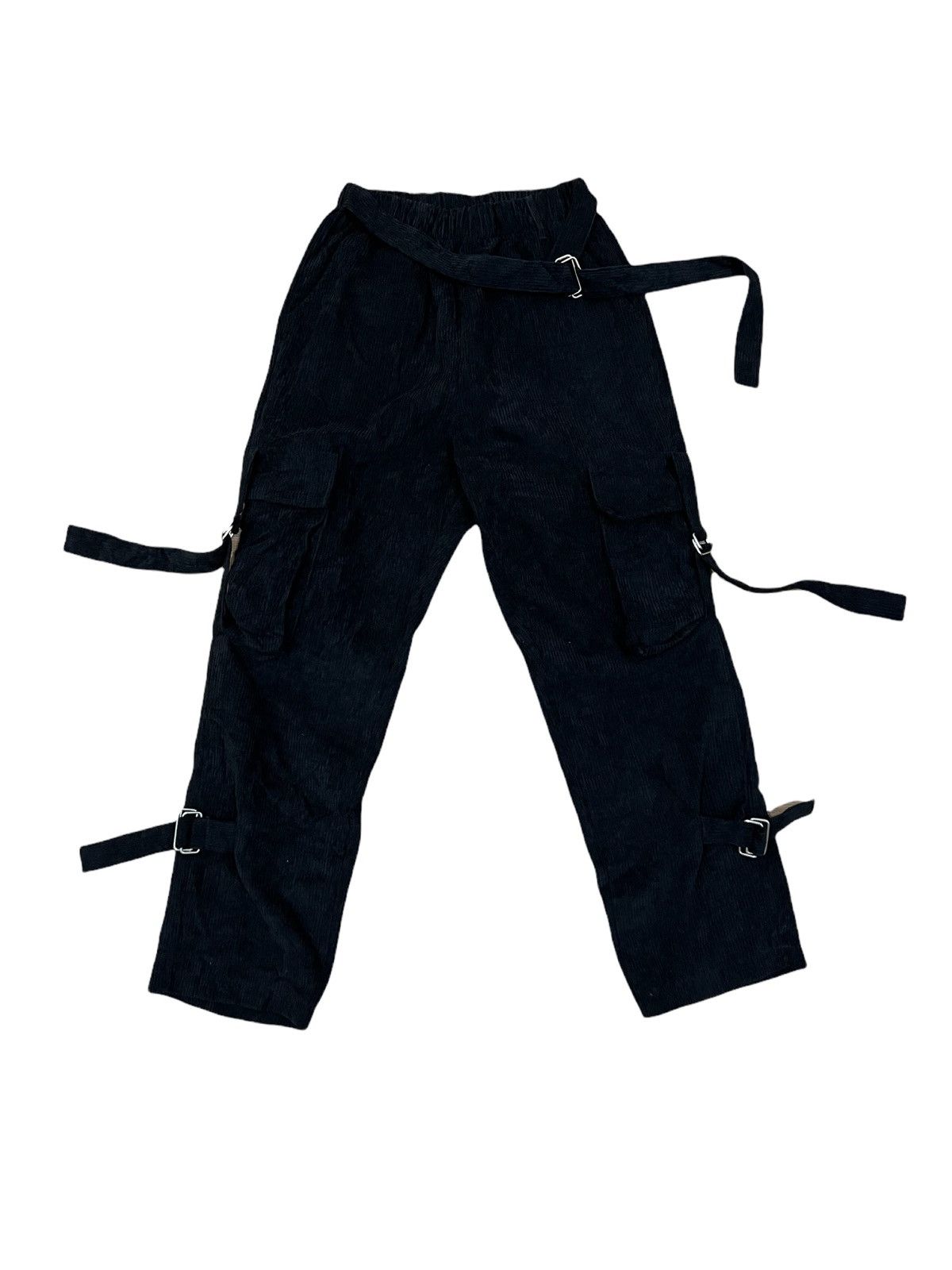 image of Malcolm Mclaren x Seditionaries Japan Anti Old School Corduroy Bondage Parachute Pants in Black (Si