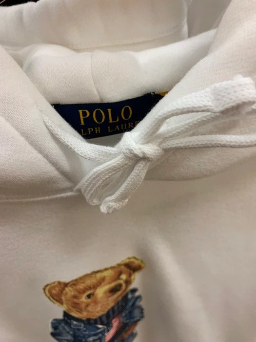 Polo Ralph Lauren Deadstock Polo Bear USA Flag Denim Bear Graphic Hoodie Size US L / EU 52-54 / 3 - 3 Thumbnail
