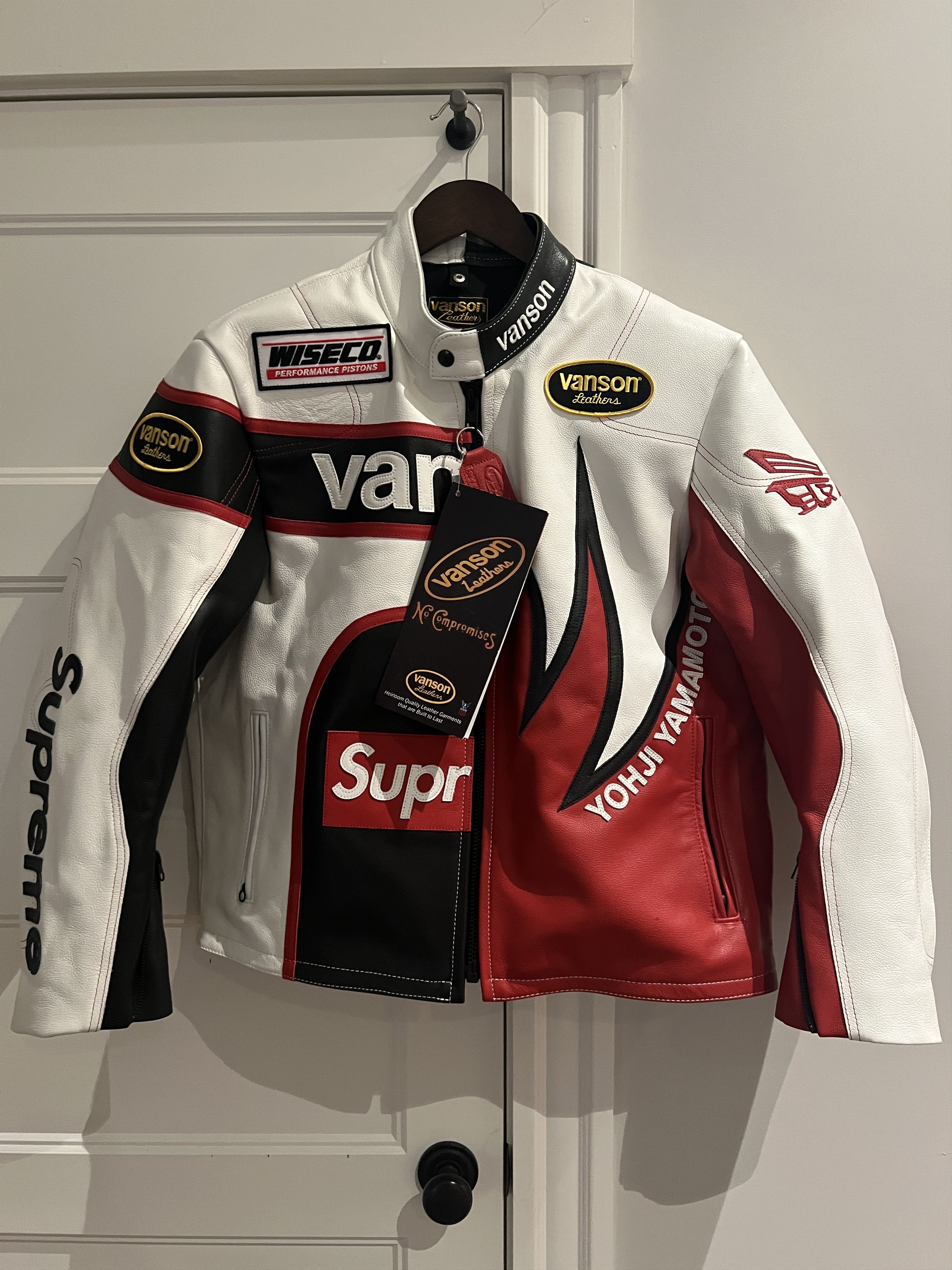 Supreme Supreme Yohji Yamamoto Vanson Leathers Jacket White/Red