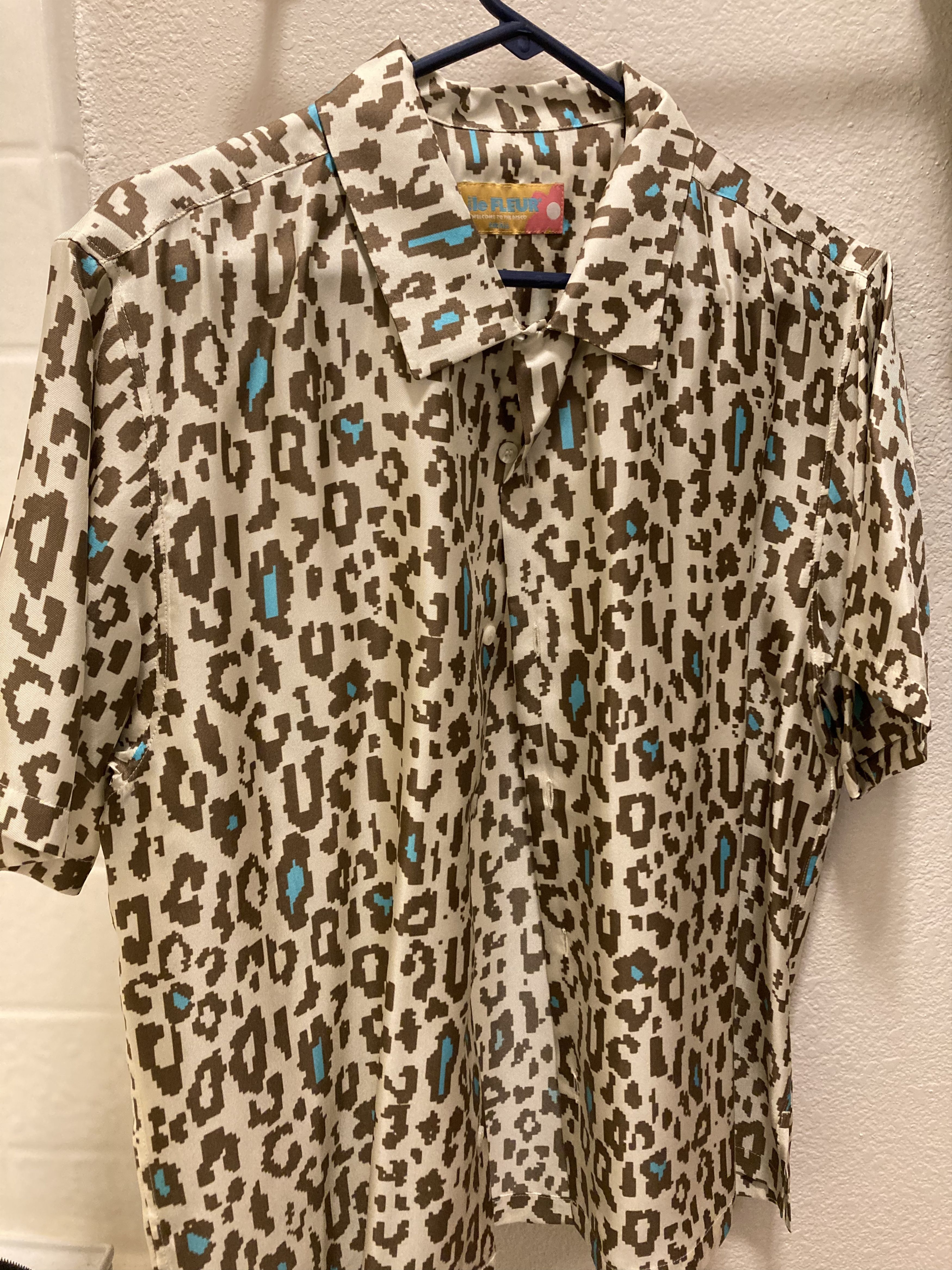 Chemise Boutonnée Femme Charter Club – Imprimé Léopard, Multi-couleurs, Taille L