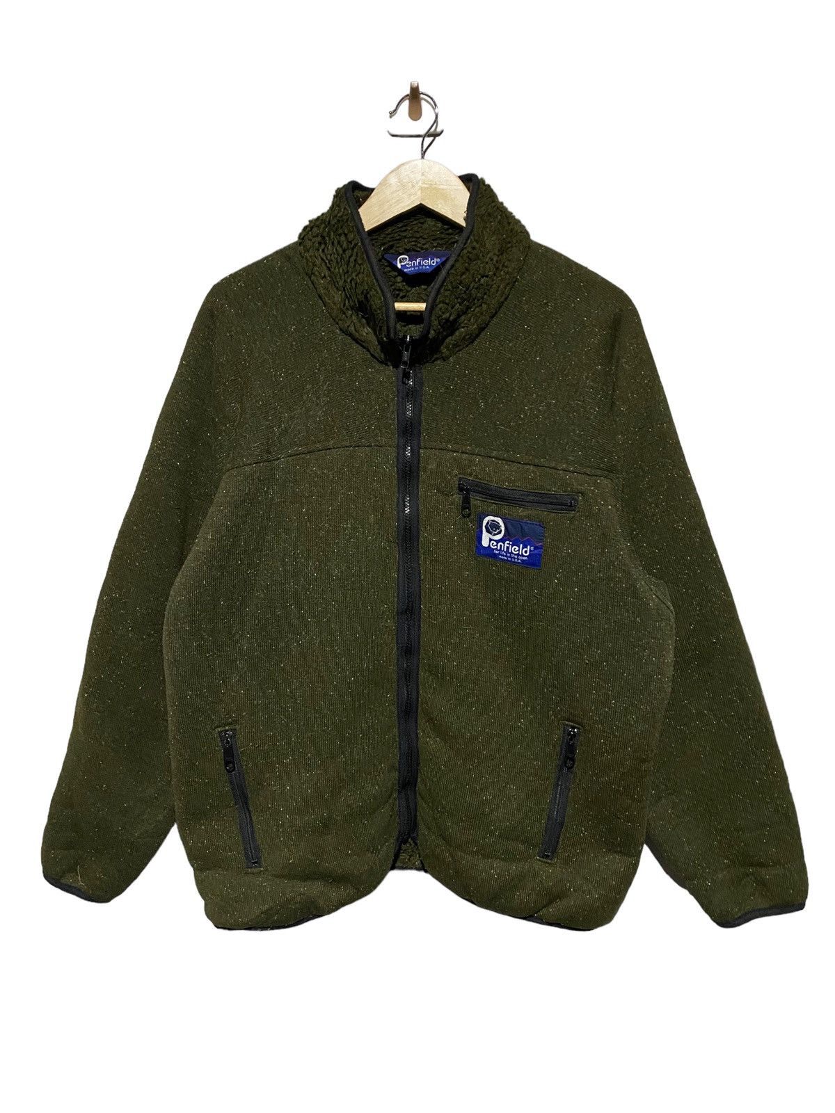 Vintage Penfield USA Fleece Jacket – Olive Green Full Zip