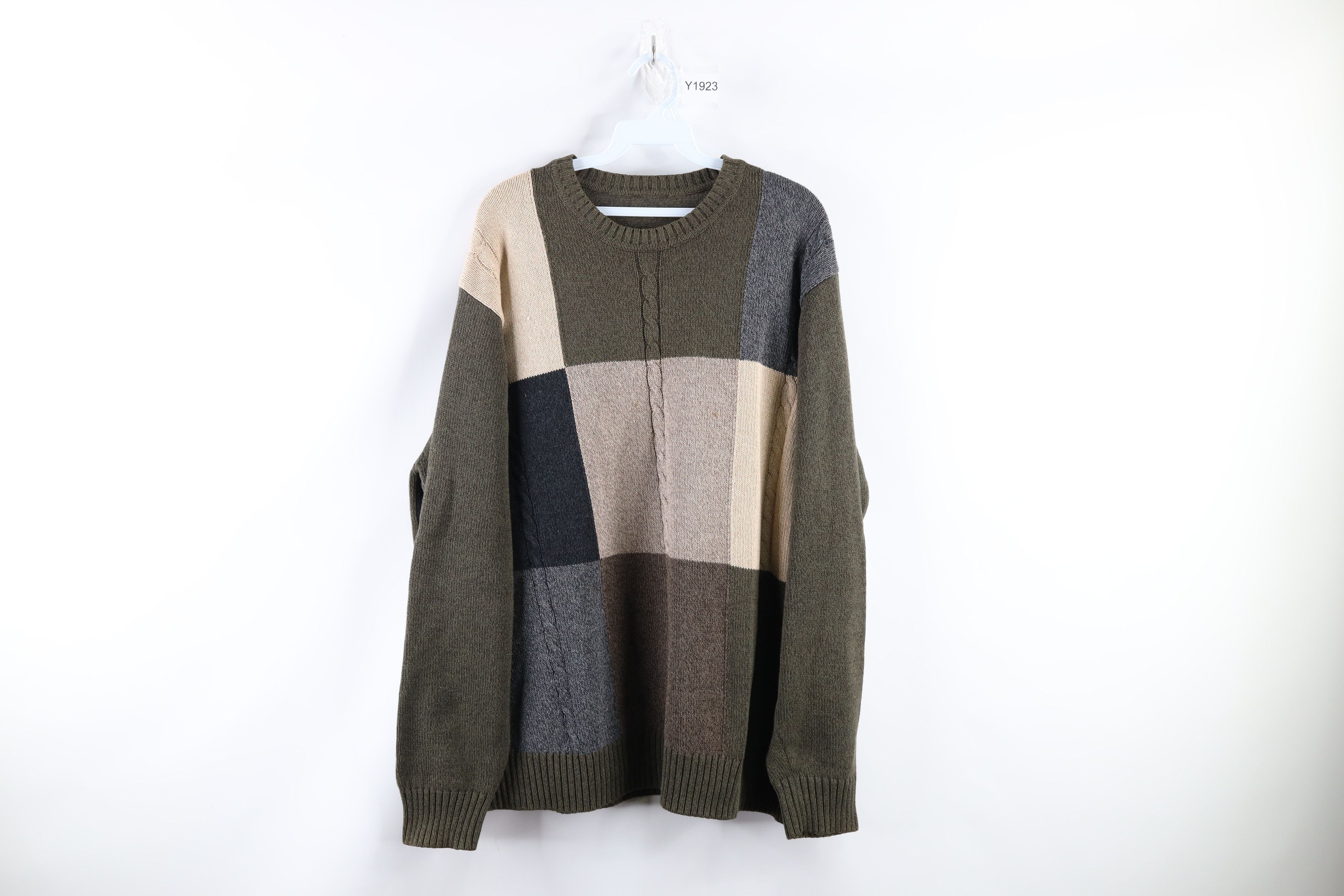 Vintage 90s 00s Beige Speckled Cable Knit Wool Carhartt Jumper 12 14