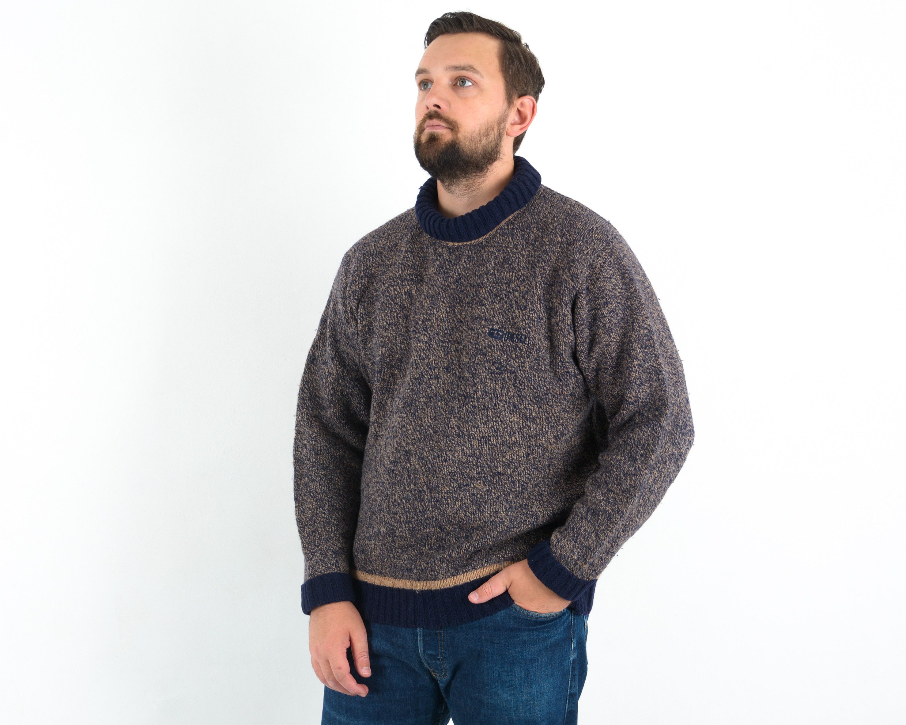 Diesel Jumper Pullover Sweater Wool High Turtle Neck Retro Knit Top Size US XXL / EU 58 / 5 - 3 Thumbnail