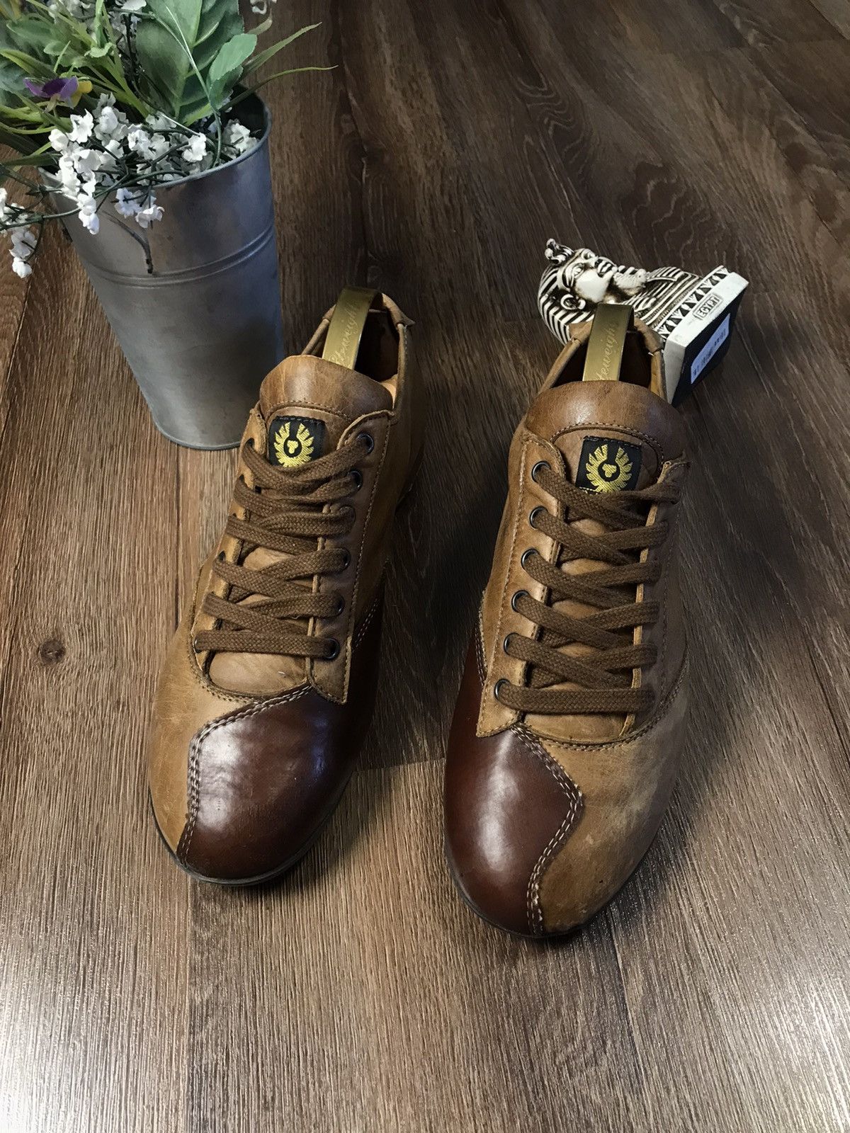 image of Belstaff Mens Brown Leather Shoes Size 42
