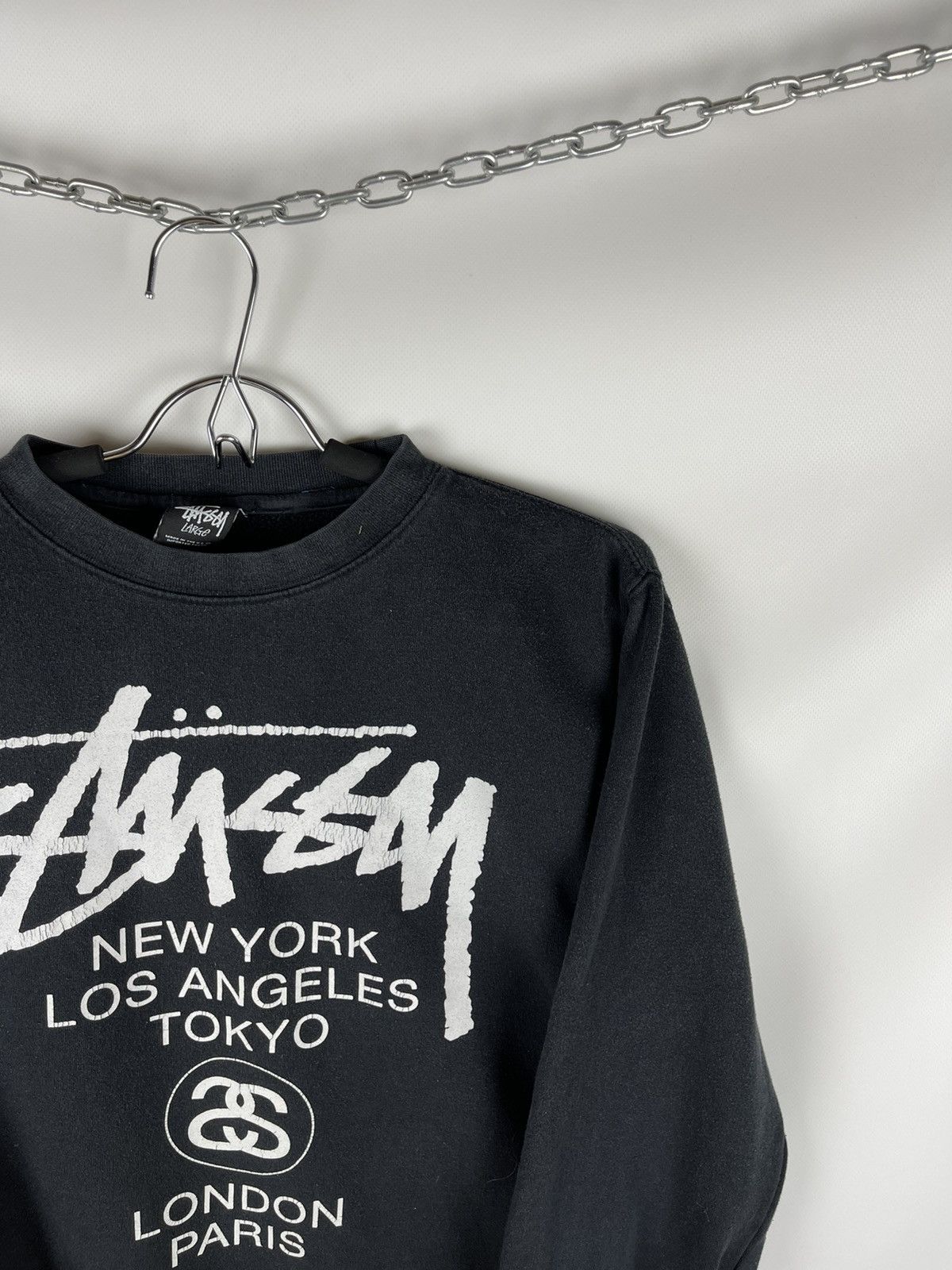 Stussy × Vintage Stussy vintage made in USA big logo double side sweatshirt Size US L / EU 52-54 / 3 - 4 Thumbnail