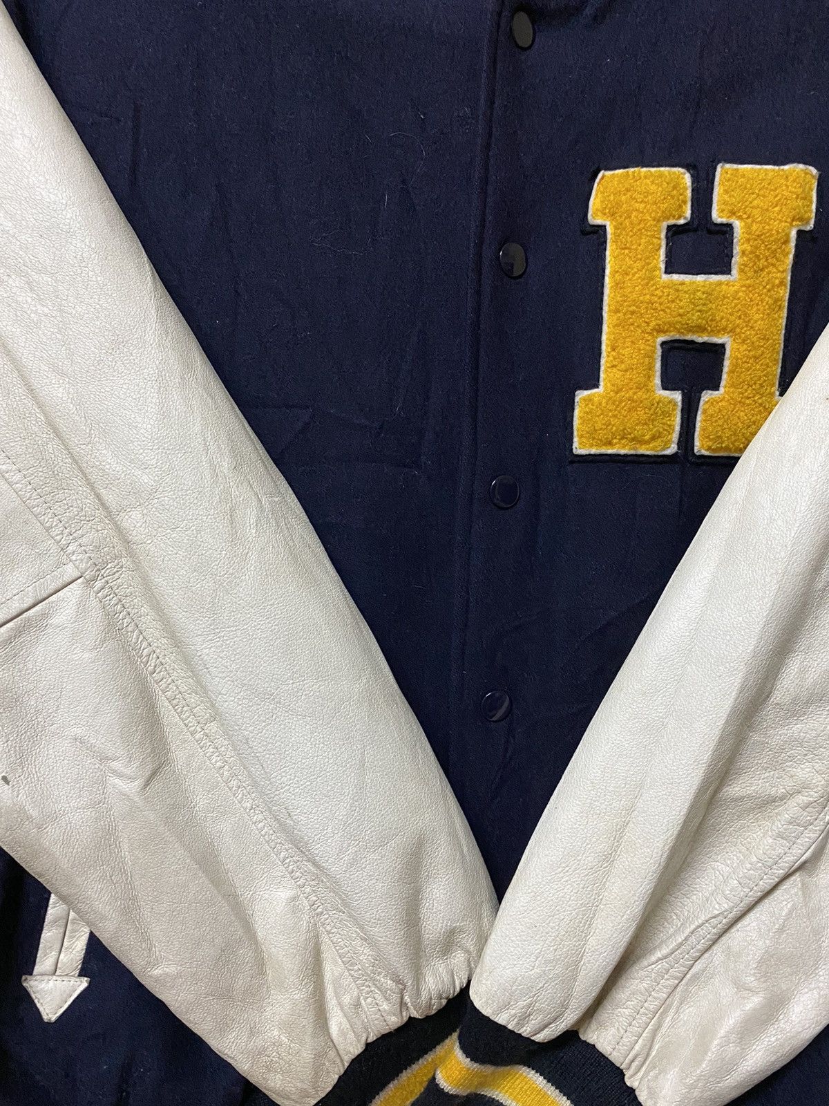 Hang Ten Letterman wool leather varsity patches H logo Size US M / EU 48-50 / 2 - 6 Thumbnail