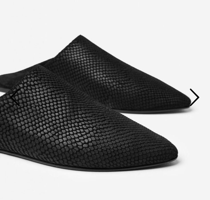 The Kooples BLACK PYTHON-STYLE LEATHER BABOUCHE SLIPPERS NEW | Grailed