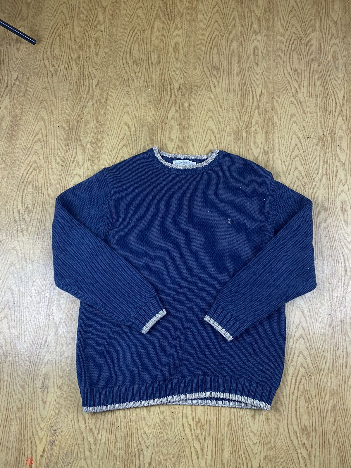 Vintage 90s YSL Yves Saint Laurent Embroidered Sweatshirt Womens Size M