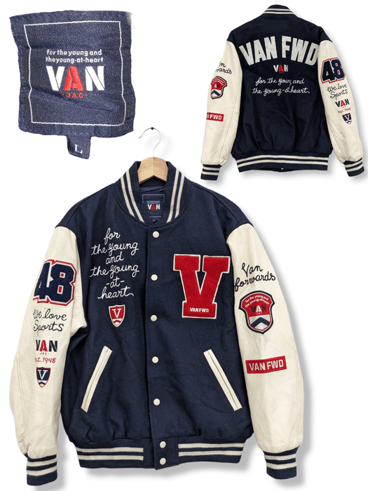 Varsity Van Jac Multi Patch Leather Varsity Jacket | Grailed