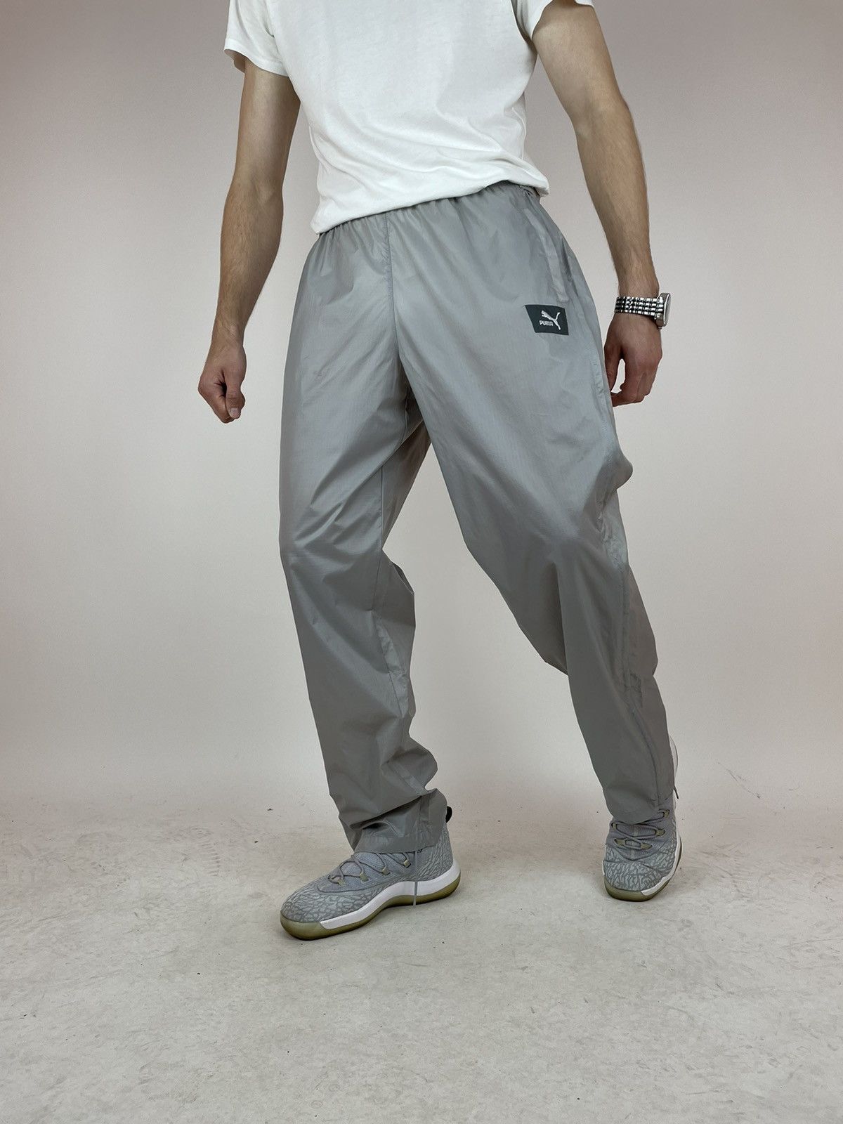 Puma PUMA VINTAGE grey wide legs track pants Mens size XL Size US 34 / EU 50 - 4 Thumbnail