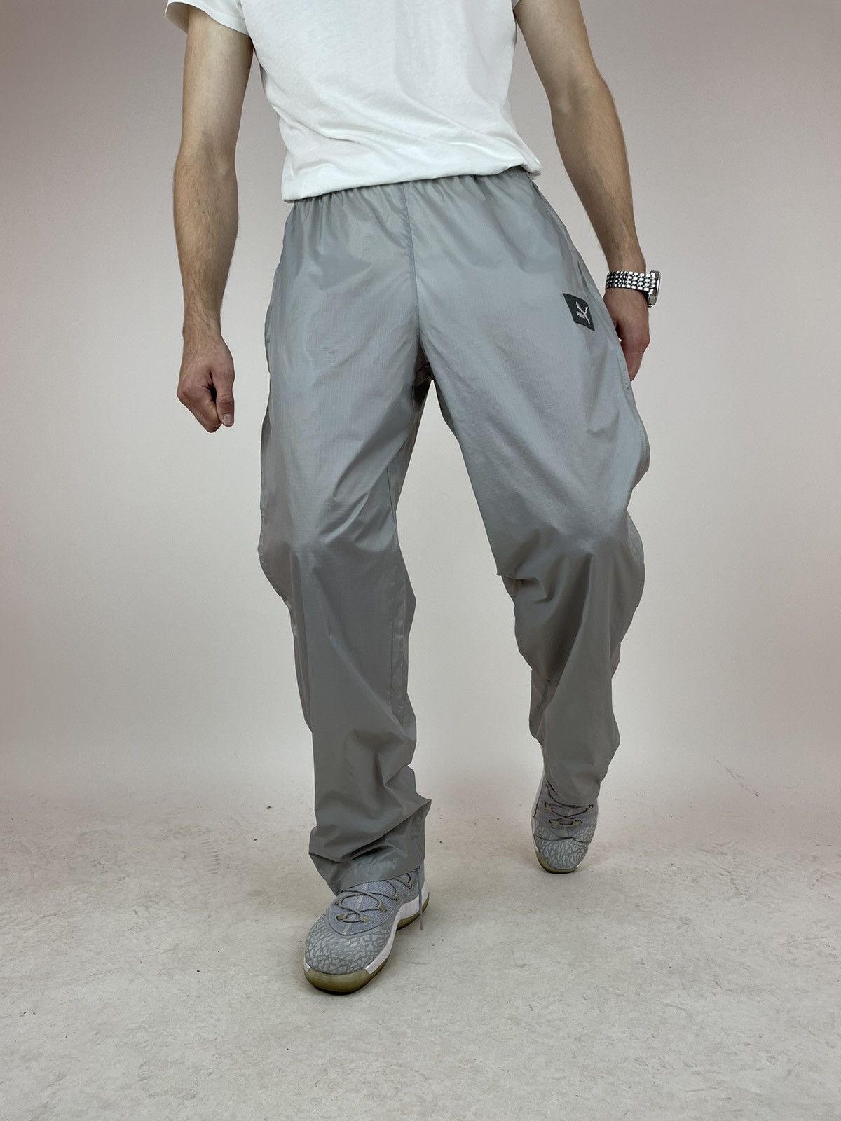 Puma PUMA VINTAGE grey wide legs track pants Mens size XL Size US 34 / EU 50 - 3 Thumbnail