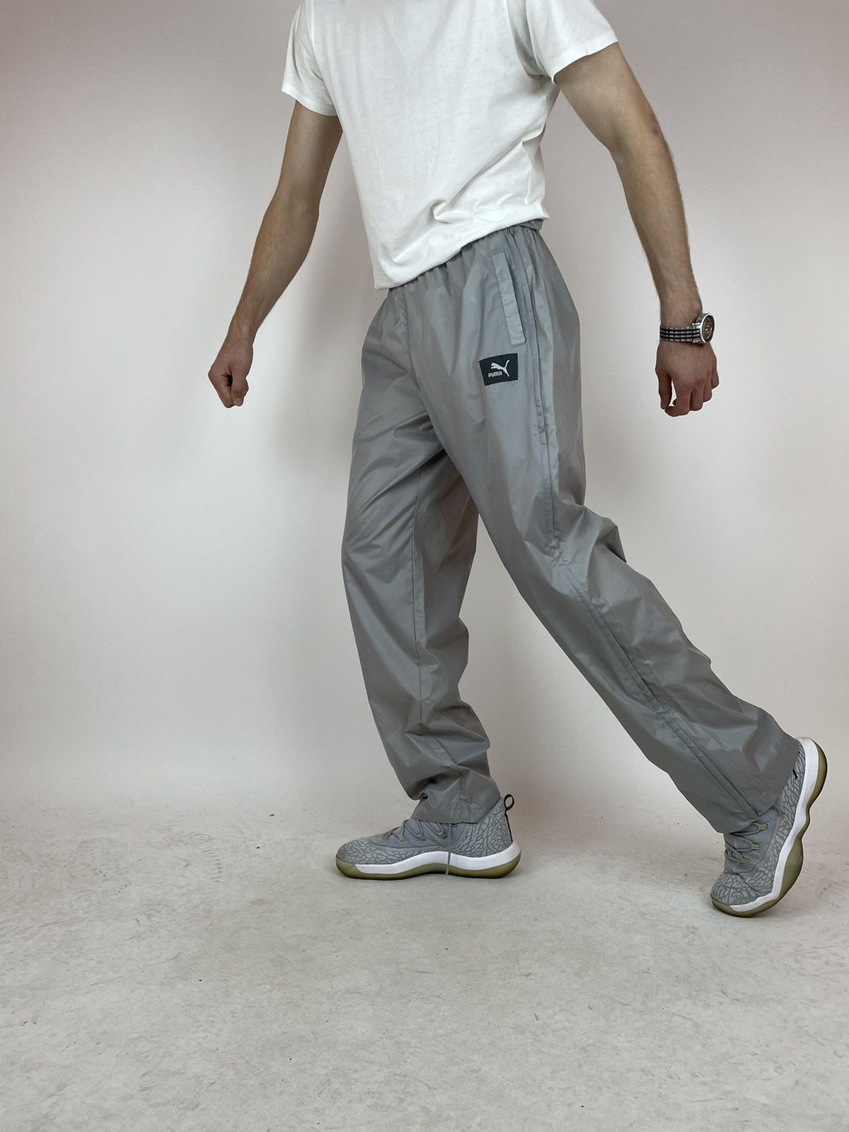 Puma PUMA VINTAGE grey wide legs track pants Mens size XL Size US 34 / EU 50 - 6 Thumbnail