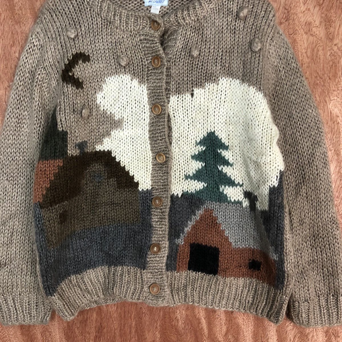 Homespun Knitwear My Lawrier Brown art mohair cardigan Knitwear #H232 Size US S / EU 44-46 / 1 - 8 Thumbnail