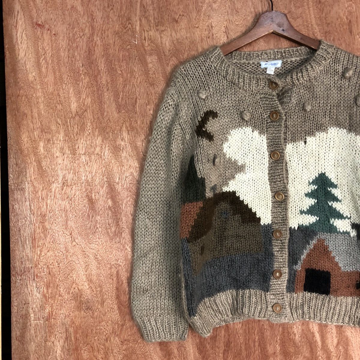 Homespun Knitwear My Lawrier Brown art mohair cardigan Knitwear #H232 Size US S / EU 44-46 / 1 - 7 Thumbnail