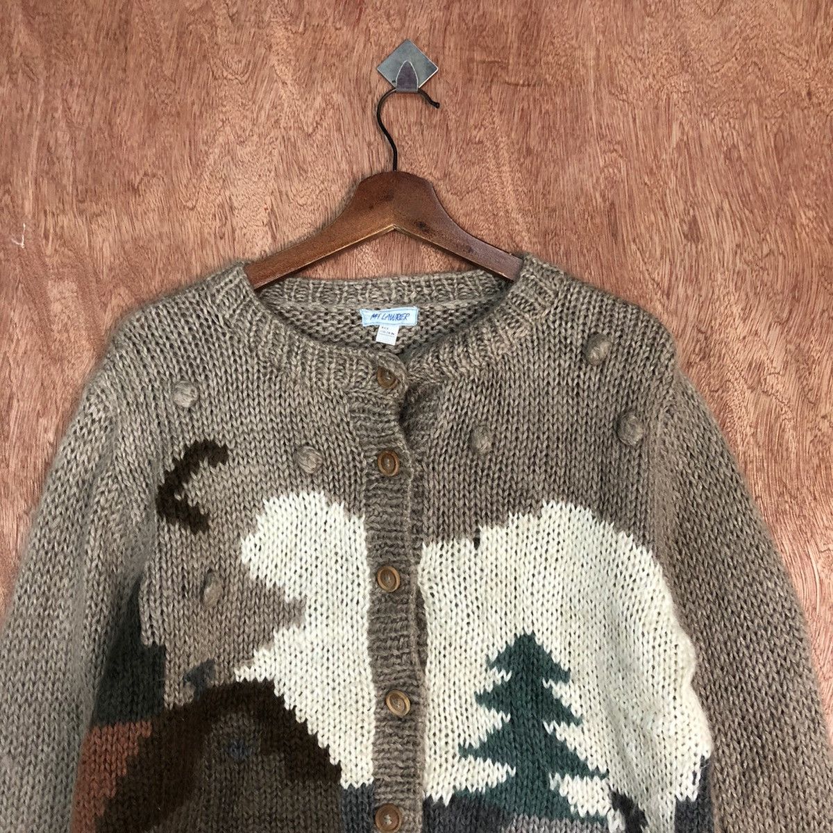 Homespun Knitwear My Lawrier Brown art mohair cardigan Knitwear #H232 Size US S / EU 44-46 / 1 - 9 Thumbnail