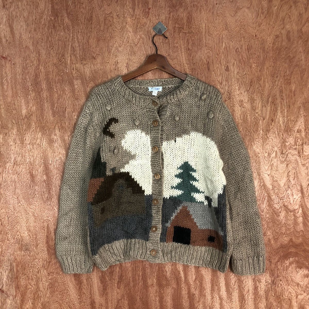 Homespun Knitwear My Lawrier Brown art mohair cardigan Knitwear #H232 Size US S / EU 44-46 / 1 - 1 Thumbnail