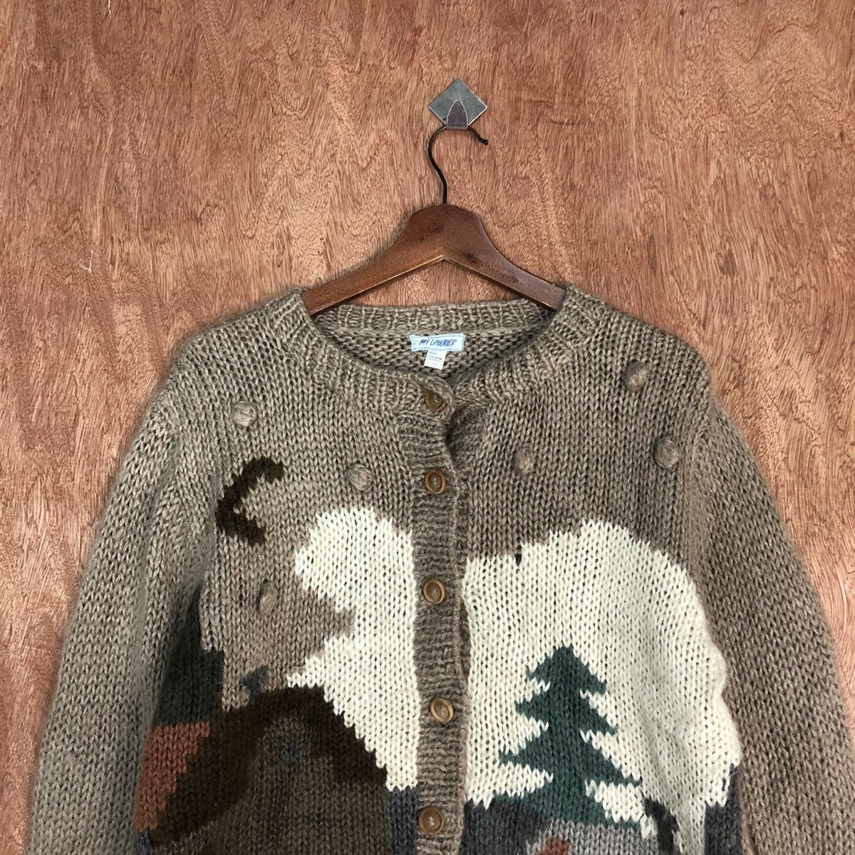 Homespun Knitwear My Lawrier Brown art mohair cardigan Knitwear #H232 Size US S / EU 44-46 / 1 - 2 Thumbnail