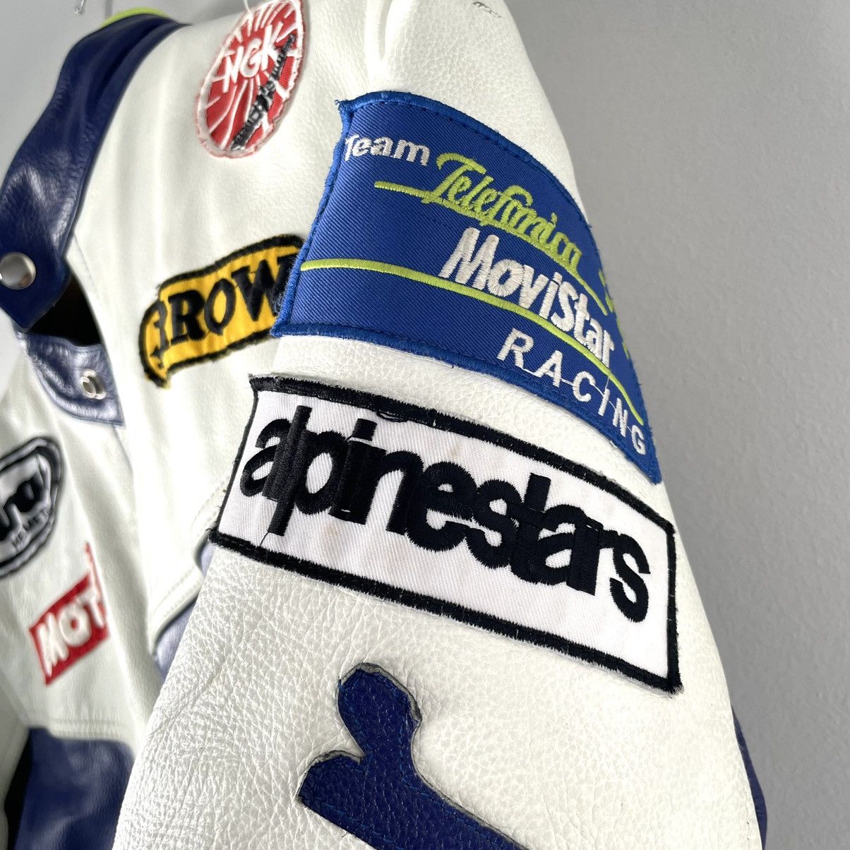 Vintage Vintage Movistar Leather Racing Jacket Size US S / EU 44-46 / 1 - 4 Thumbnail