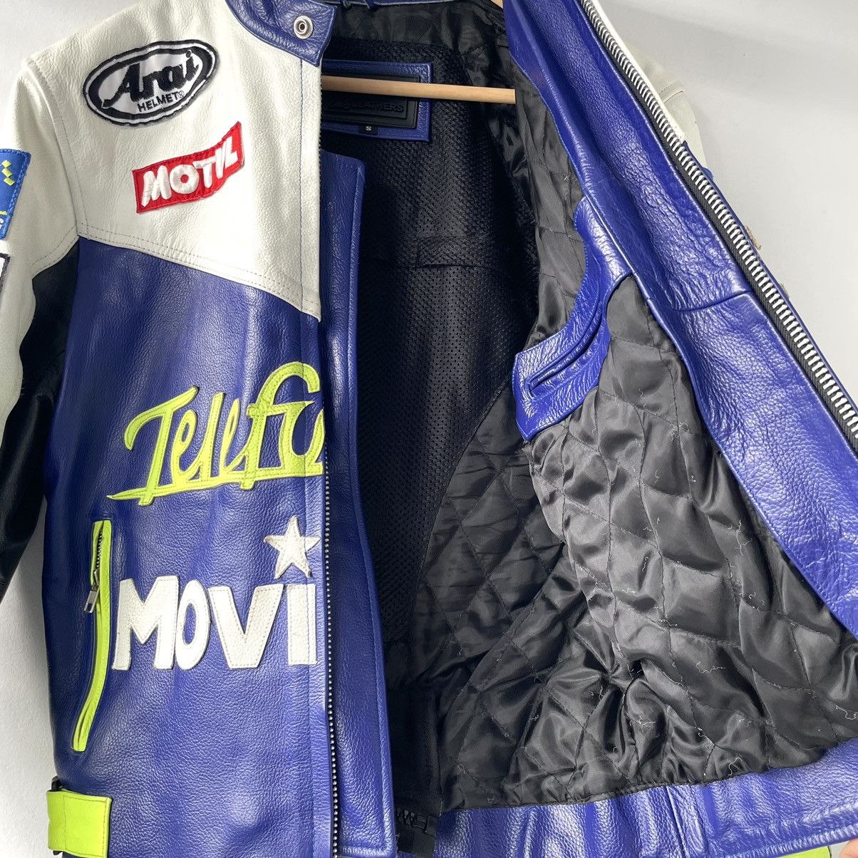 Vintage Vintage Movistar Leather Racing Jacket Size US S / EU 44-46 / 1 - 5 Thumbnail