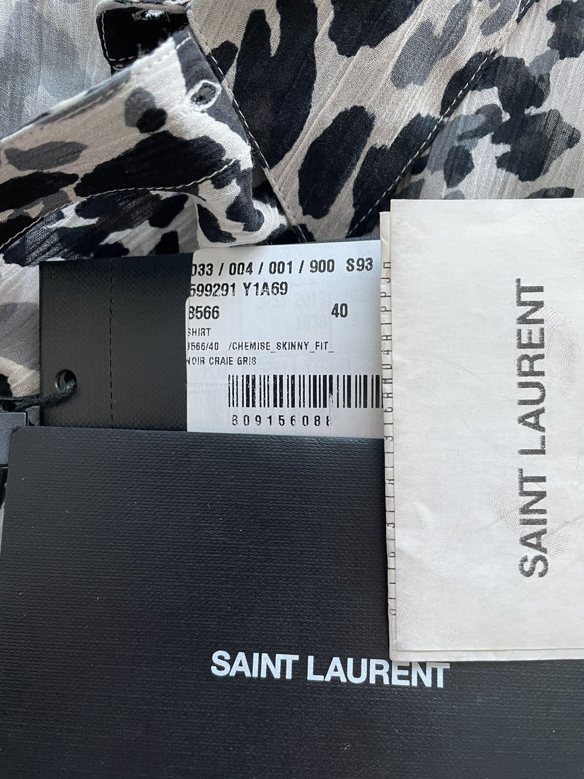 Hedi Slimane × Saint Laurent Paris × Yves Saint Laurent Rare $1,500 Brand NEW Super Runway YSL Silk Shirt Size US M / EU 48-50 / 2 - 22 Thumbnail