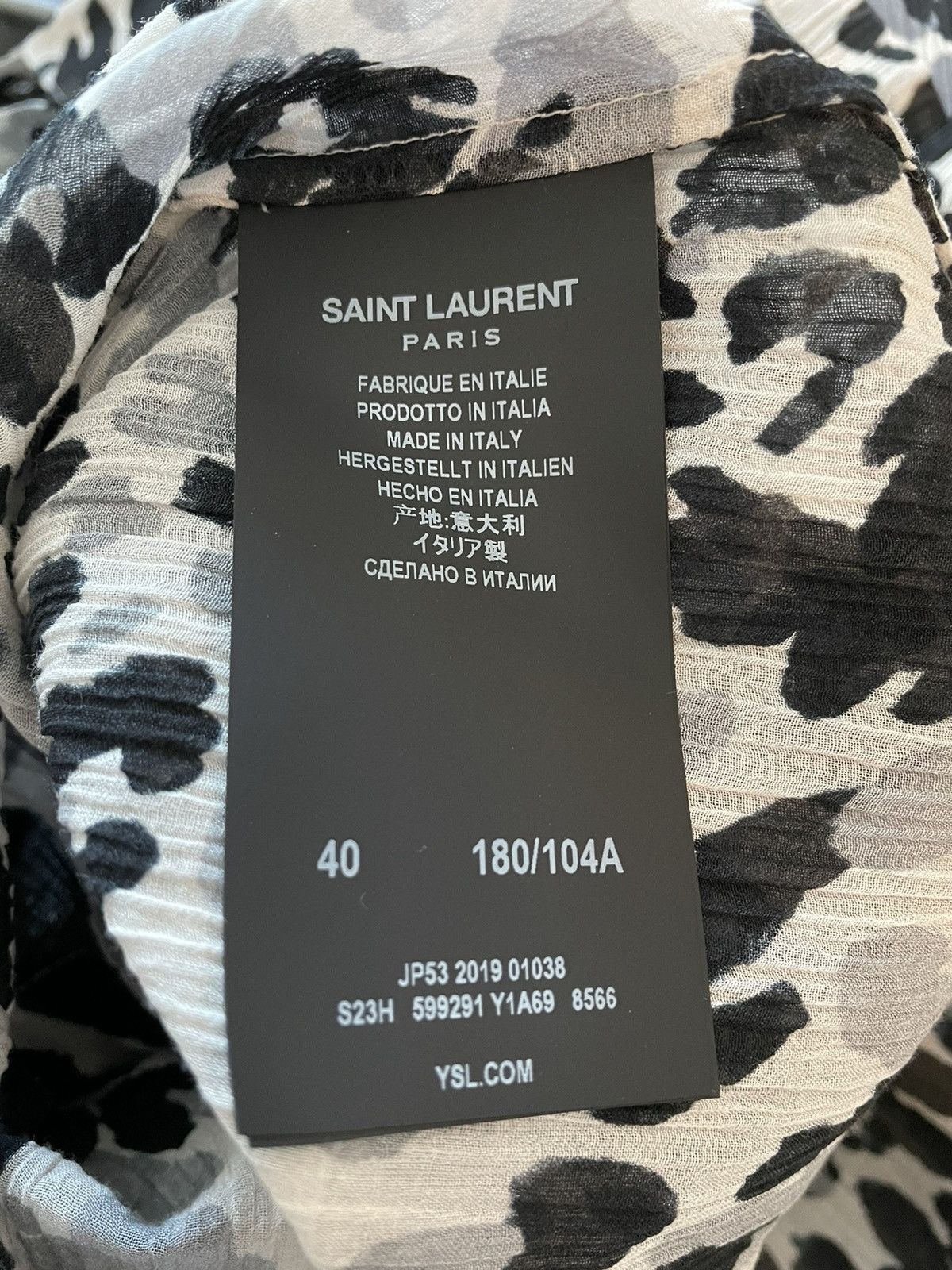 Hedi Slimane × Saint Laurent Paris × Yves Saint Laurent Rare $1,500 Brand NEW Super Runway YSL Silk Shirt Size US M / EU 48-50 / 2 - 8 Thumbnail