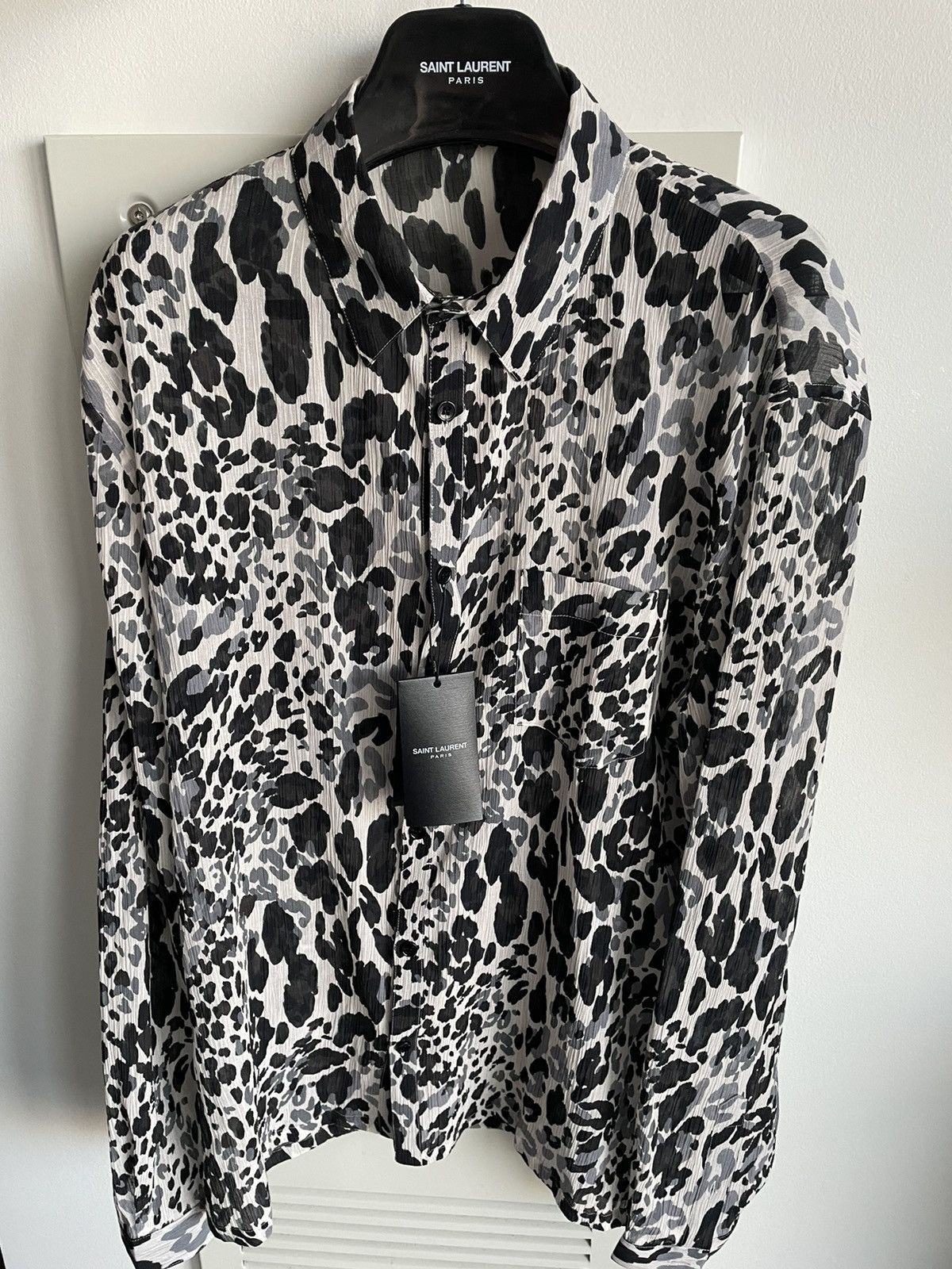Hedi Slimane × Saint Laurent Paris × Yves Saint Laurent $1,500 Brand NEW Super Runway Saint Laurent Silk Shirt Size US S / EU 44-46 / 1 - 19 Thumbnail