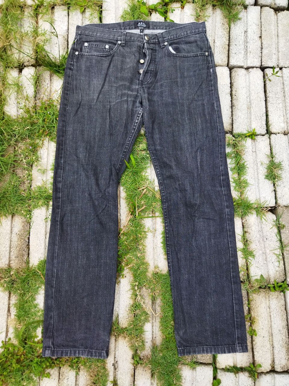 image of A P C x Vintage Steal Japan New Standard Jeans in Grey/Black, Men's (Size 31)