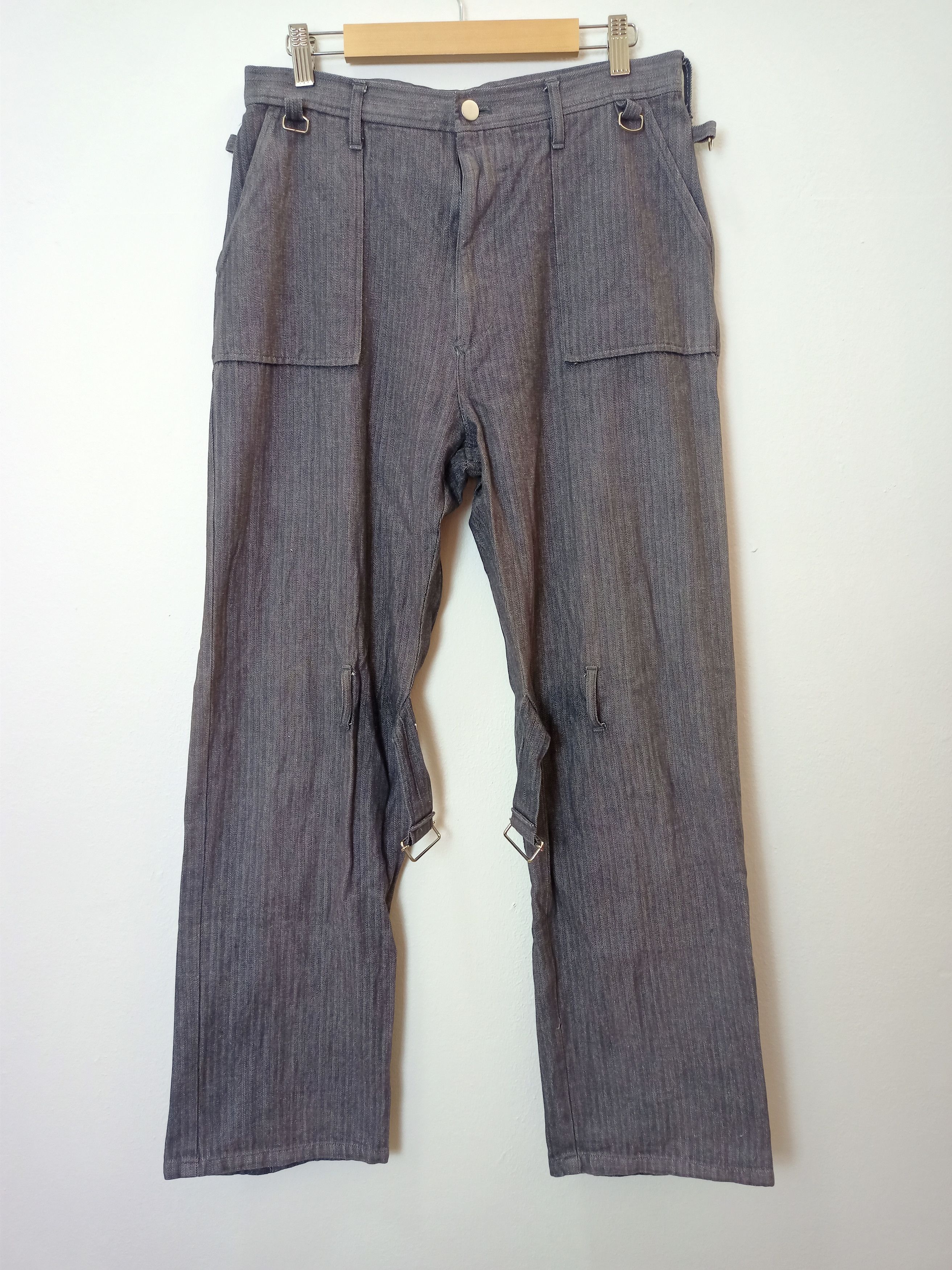 Dries Van Noten Center Field Punk Lace Up Zipper Bondage Pants Made in Japan Size US 31 - 2 Thumbnail